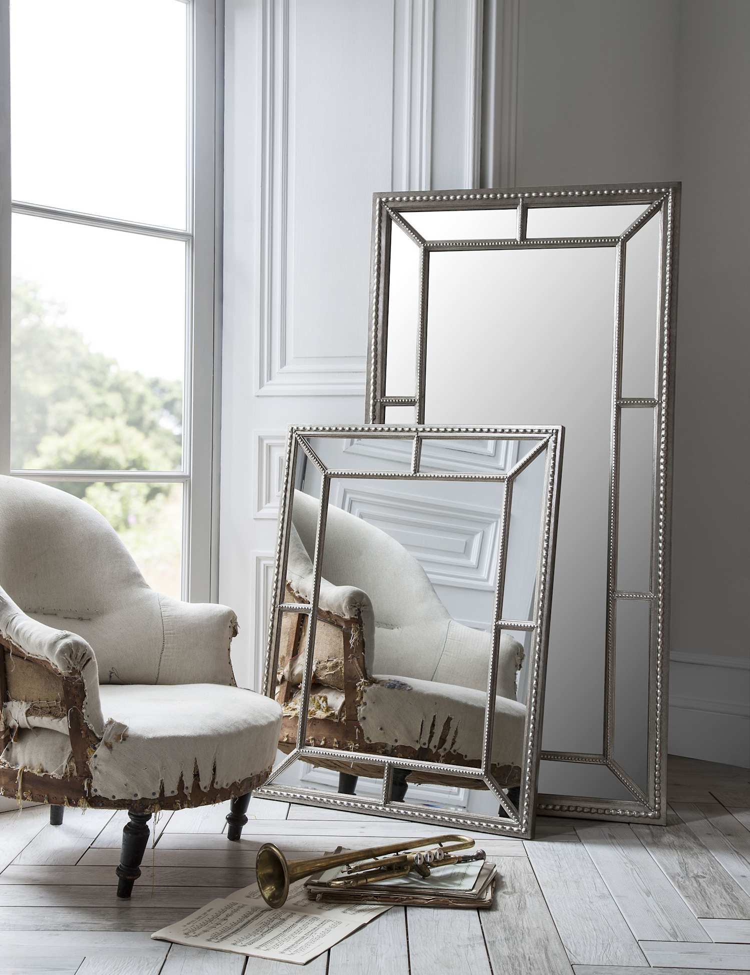 Gallery Direct Lawson Extra Large Rectangular Wall Mirror Silver