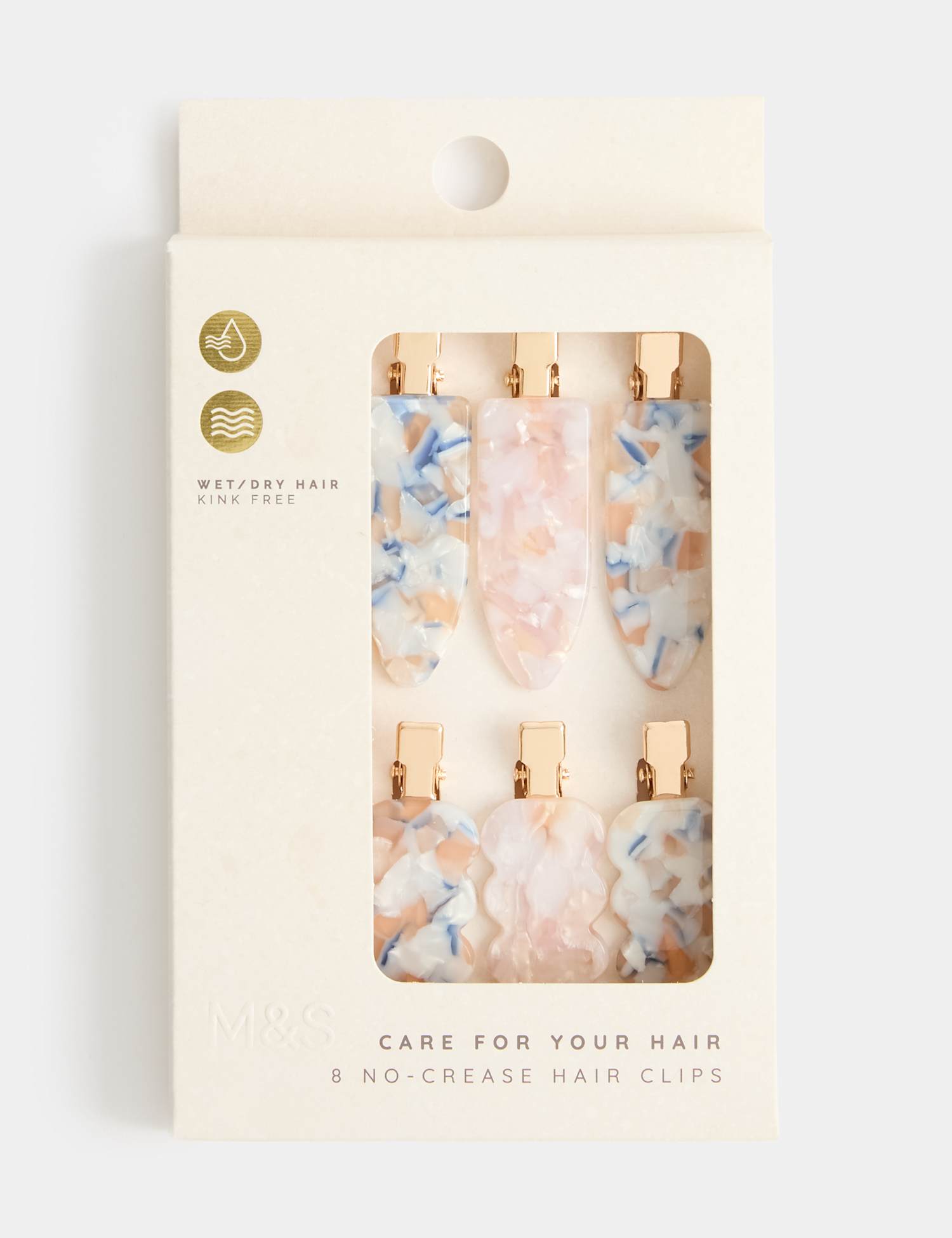 M&S 8 Pack No Crease Hair Clips No Colour