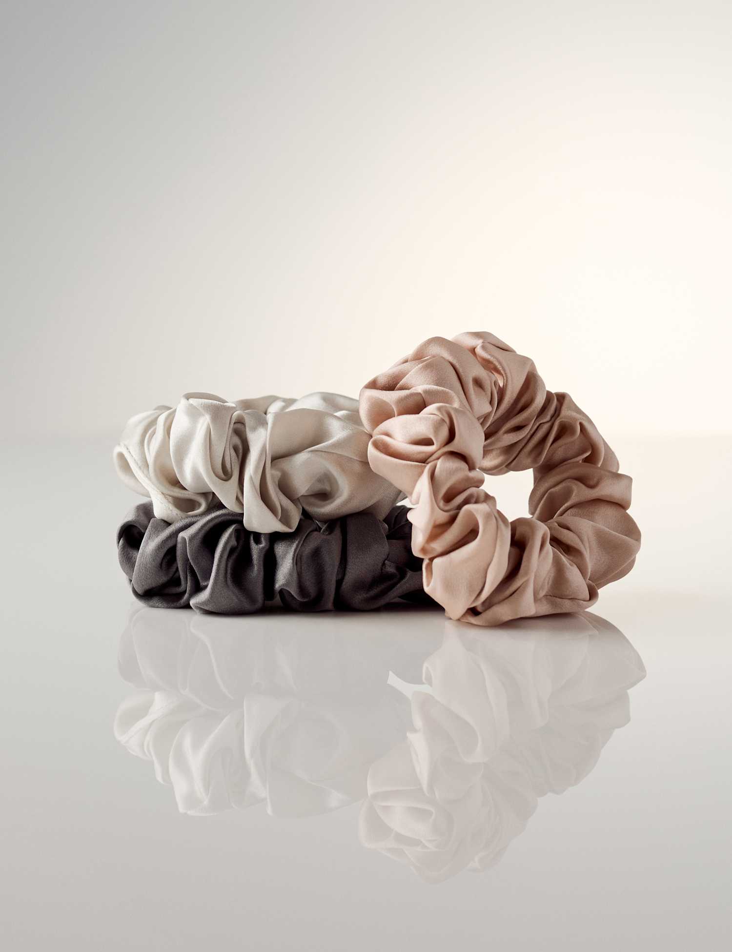 M&S 3pk Mulberry Silk Chunky Scrunchies No Colour
