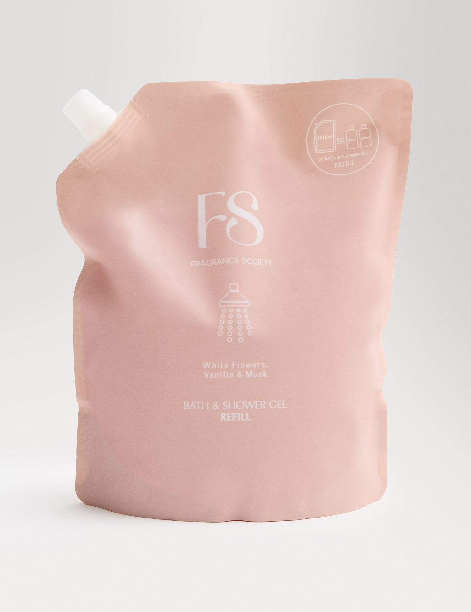 Fragrance Society White Flowers Vanilla & Musk Shower Refill 1010ml No Colour