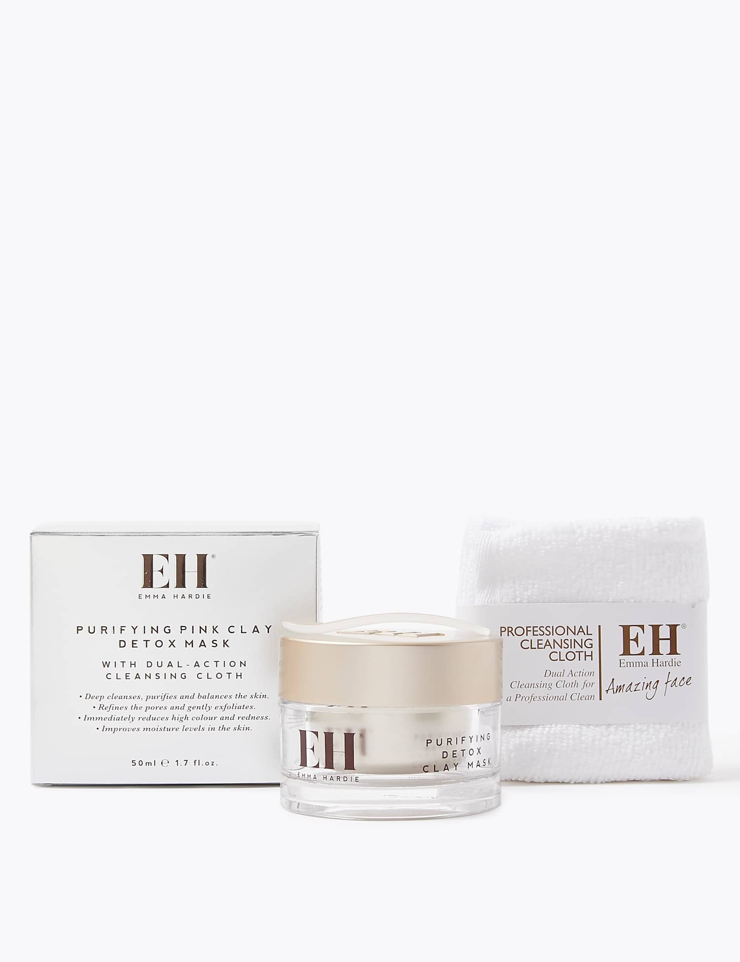 Emma Hardie Purifying Detox Clay Mask with Cleansing Cloth 50ml No Colour