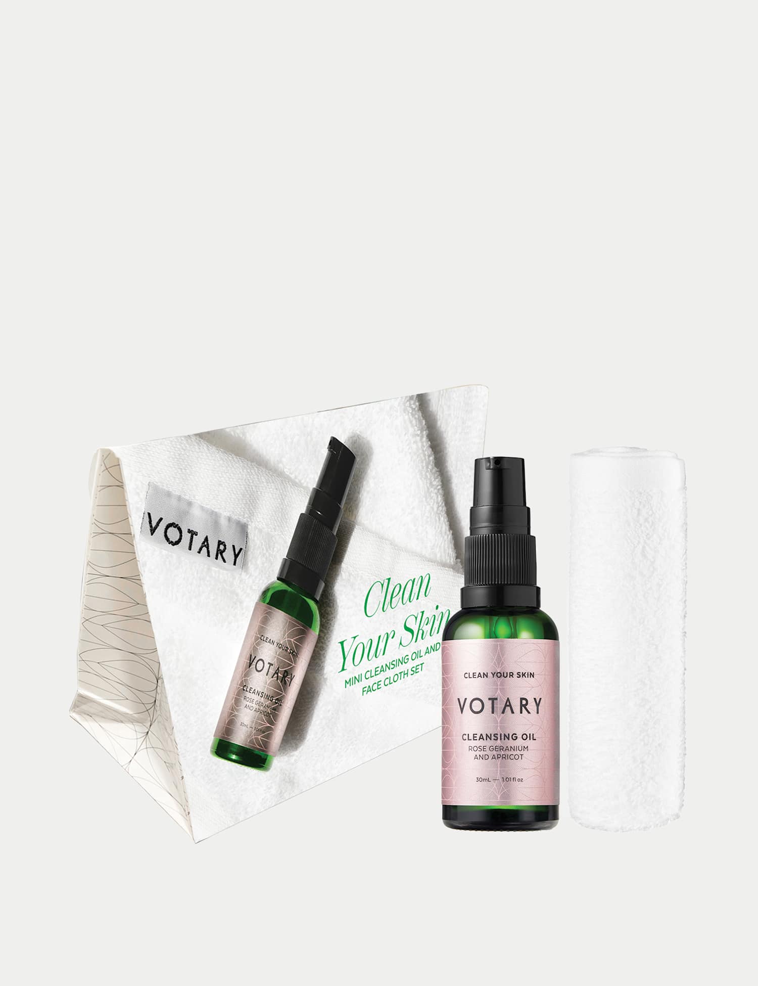 Votary Cleansing Oil 30ml - Geranium & Apricot 15ml - Mini Boxbag set No Colour