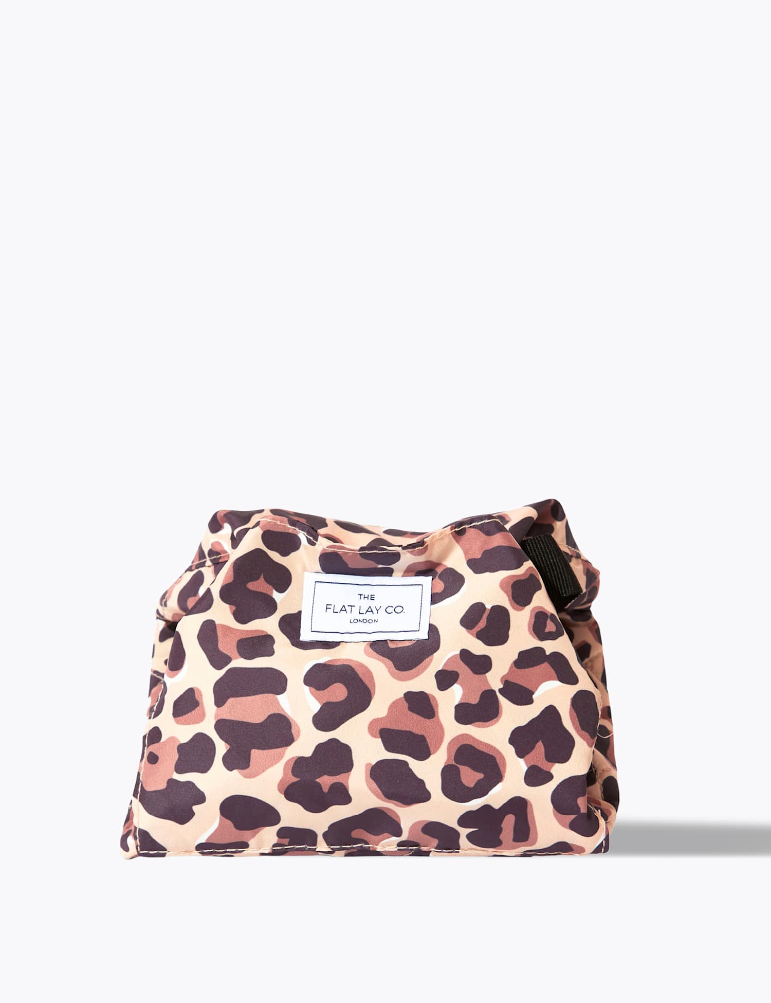 The Flat Lay Co. Open Flat Makeup Bag In Leopard Print No Colour