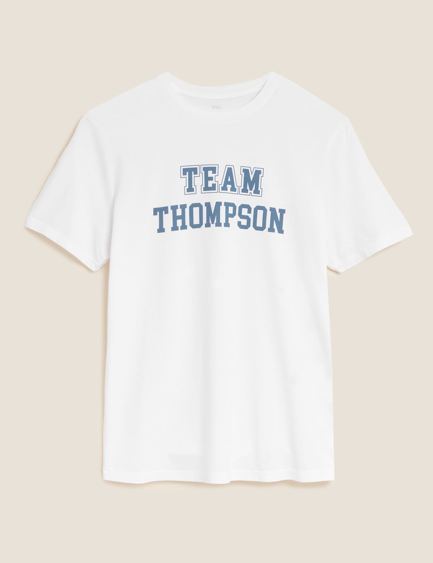 M&S Personalised Organic Cotton Team T-Shirt White