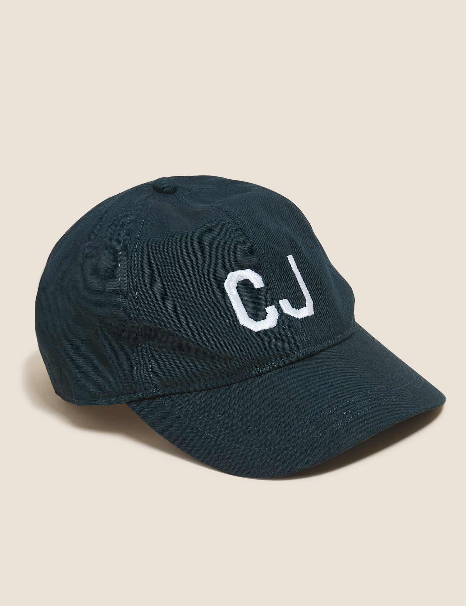 M&S Personalised Cotton Poplin Baseball Cap Navy