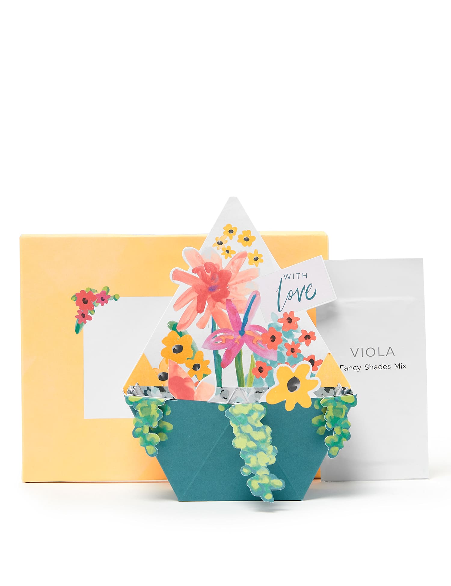 M&S Boxed 3D Pop-up Planter Design Birthday Card No Colour