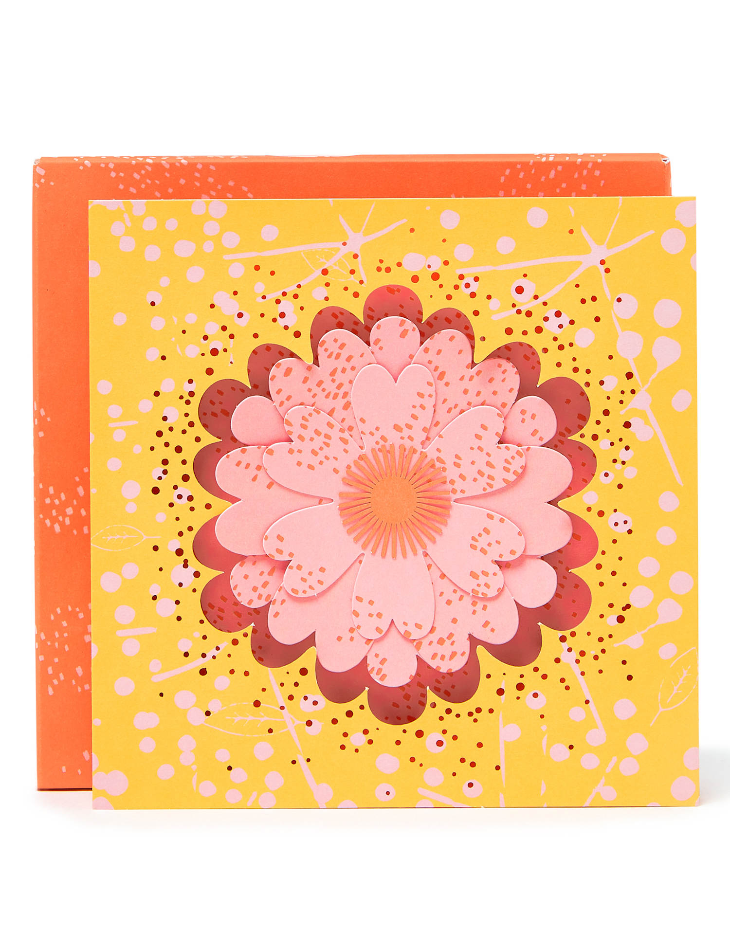 M&S Boxed 3D Flower Design Birthday Card No Colour