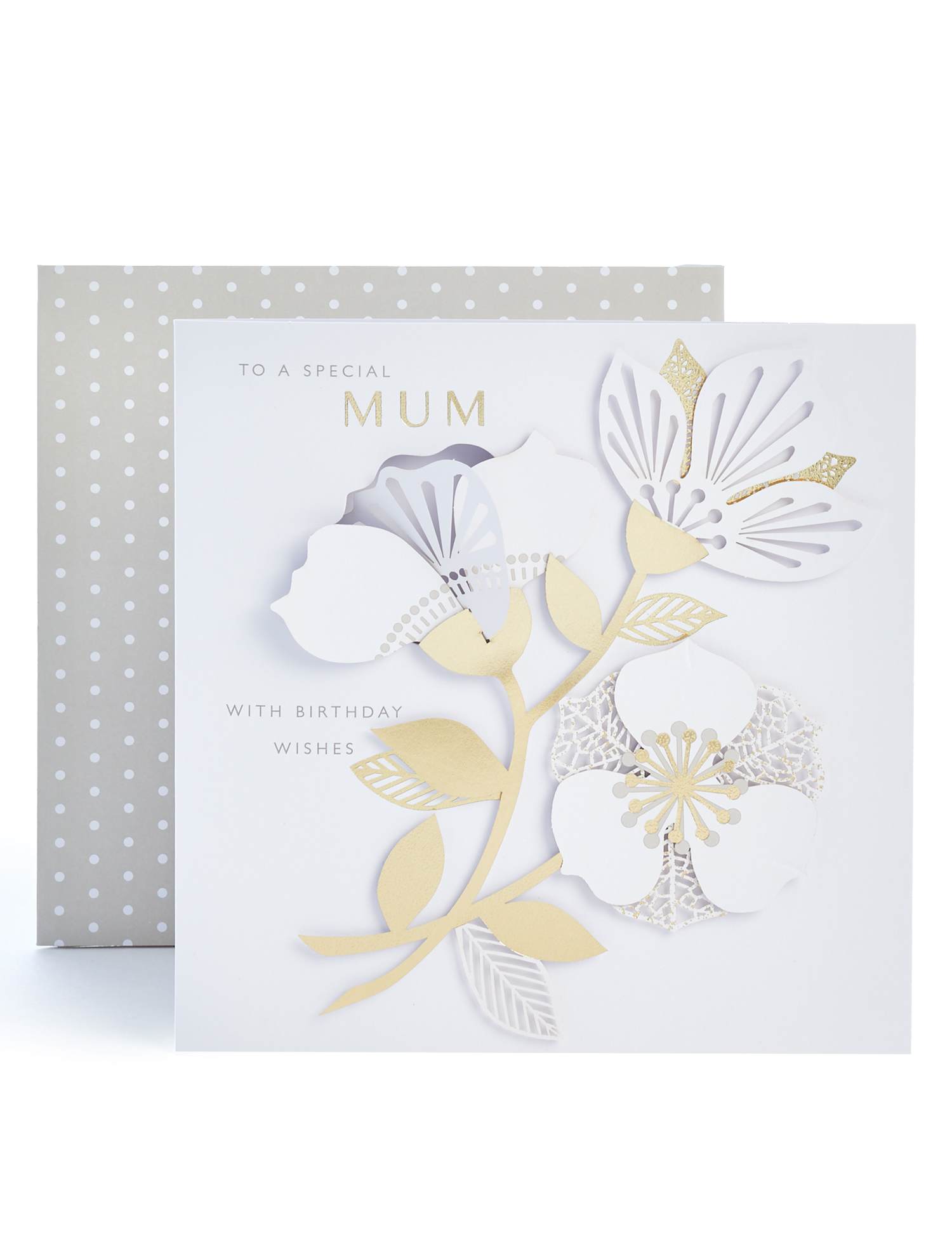 M&S Mum Fold-Out Flower Birthday Card No Colour