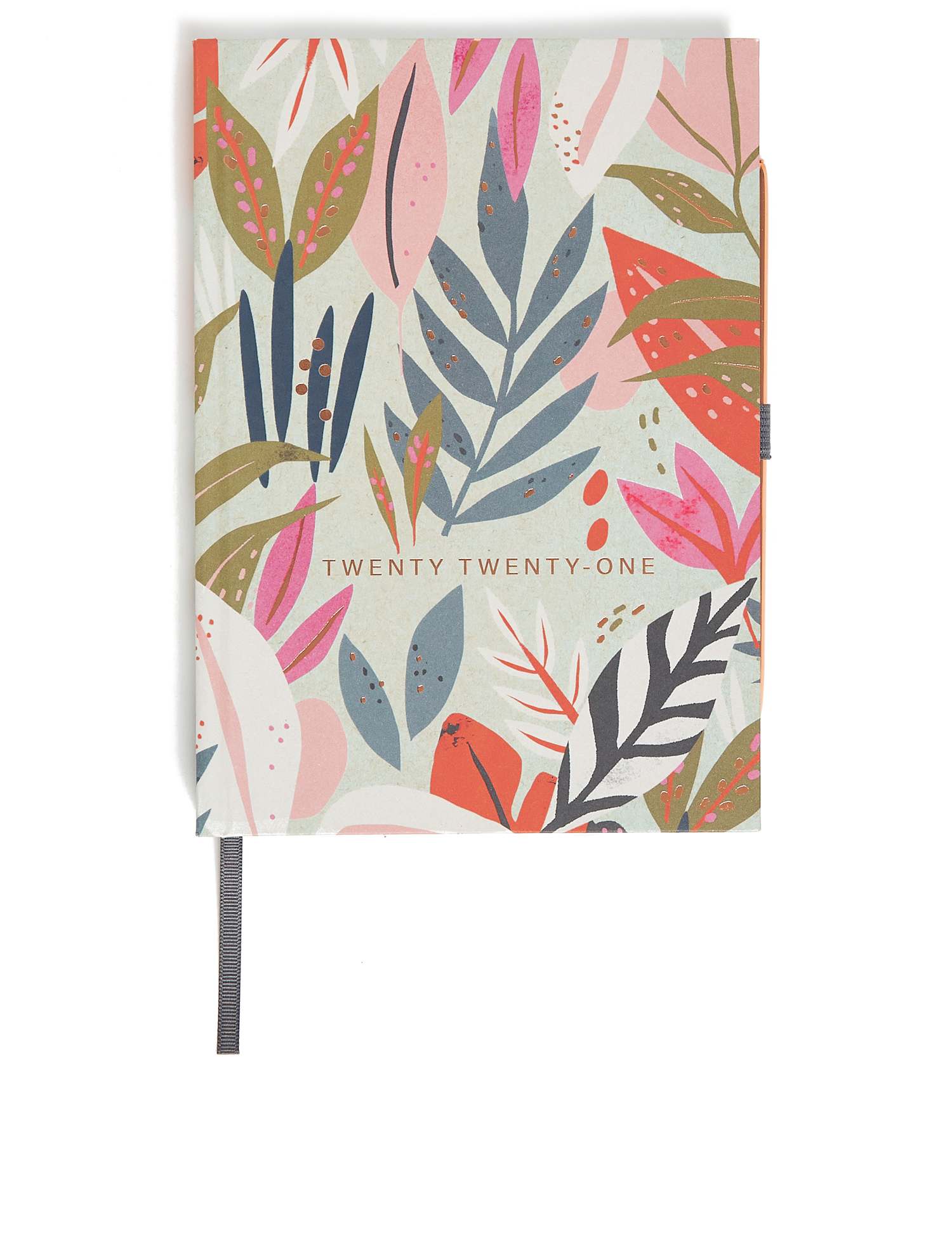 M&S Leaf Print 2025 Daily A5 Diary & Pen Set - Large No Colour