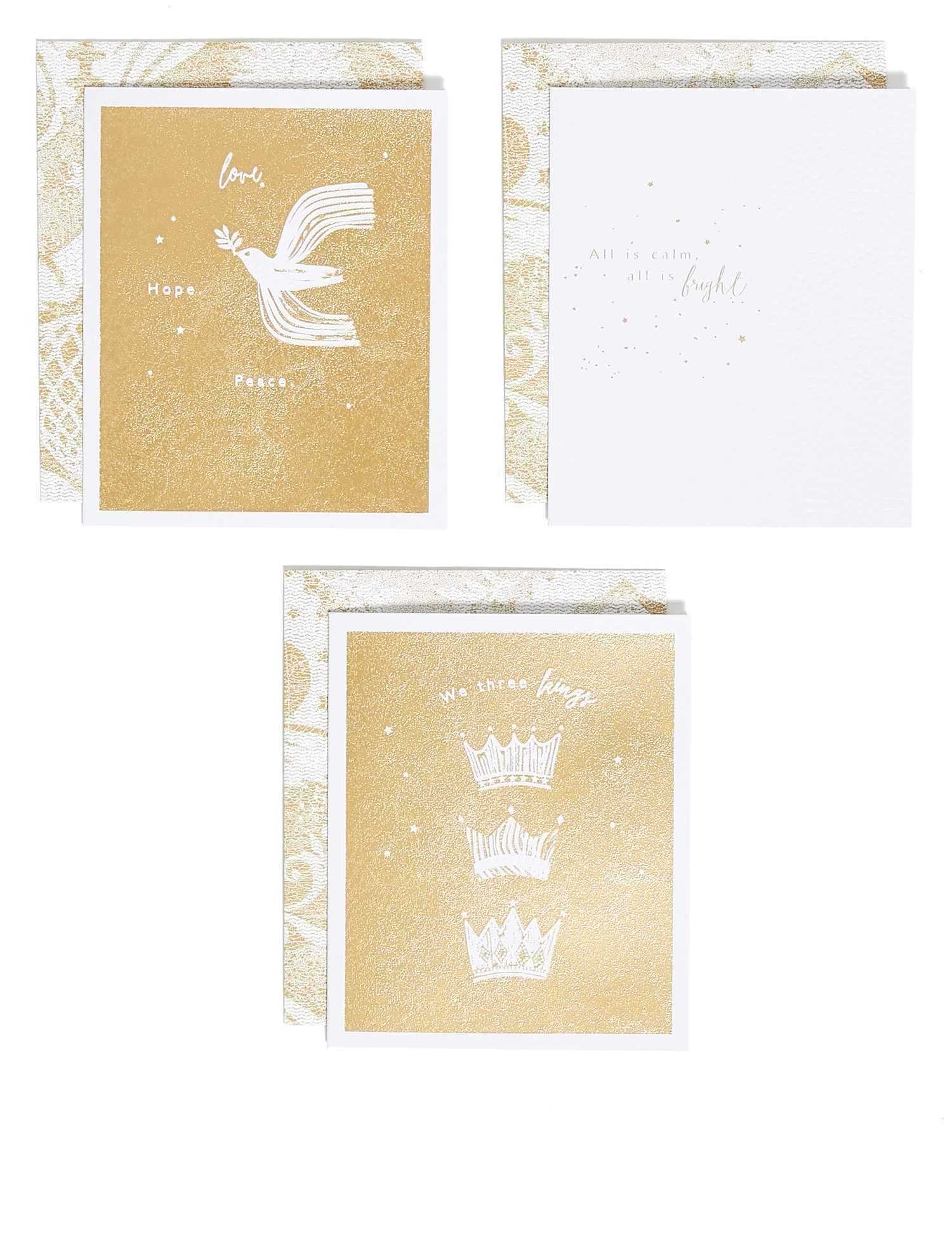 M&S Contemporary Foiled Charity Christmas Cards - Pack of 15 No Colour