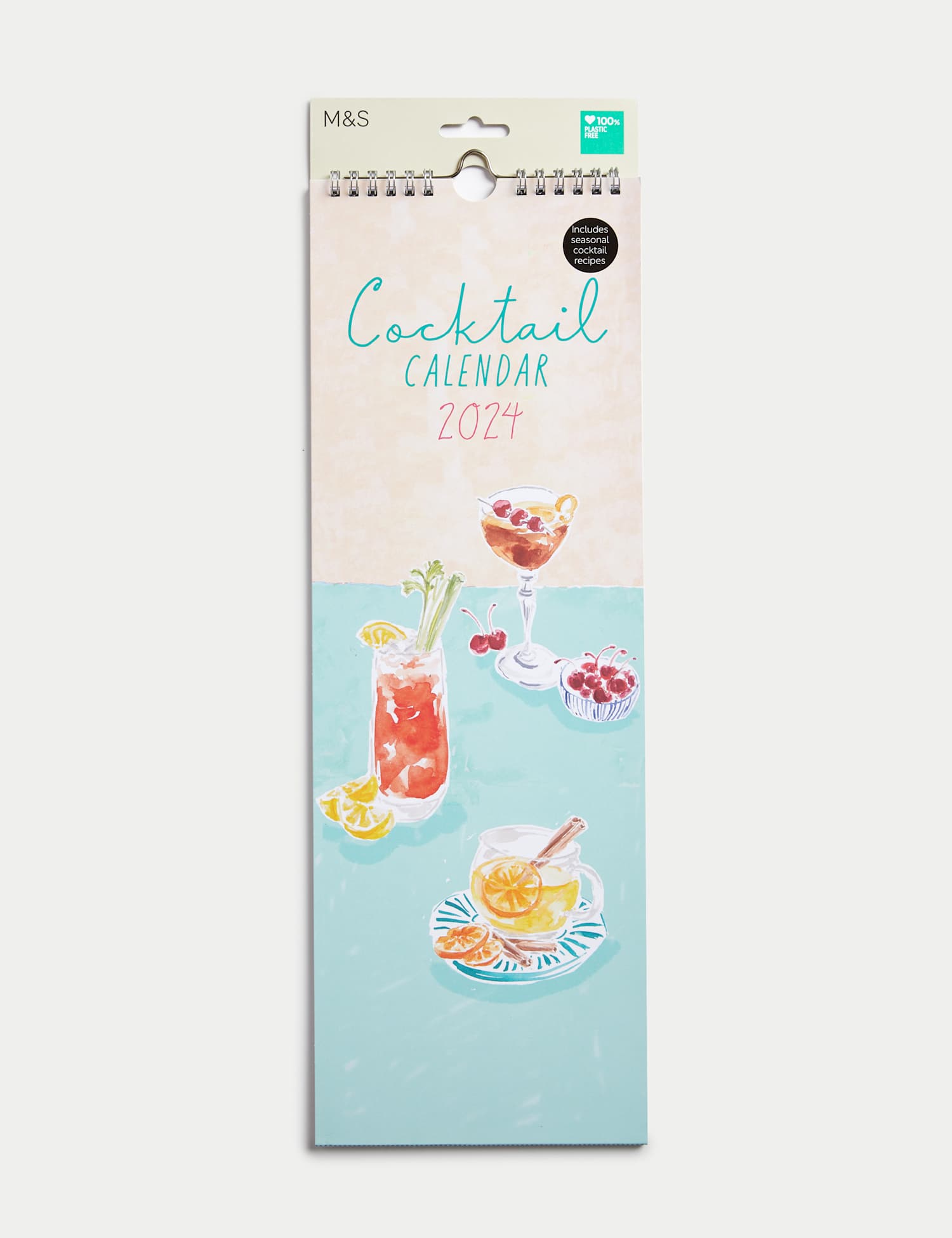 M&S 2025 Slimline Calendar - Cocktails Design No Colour