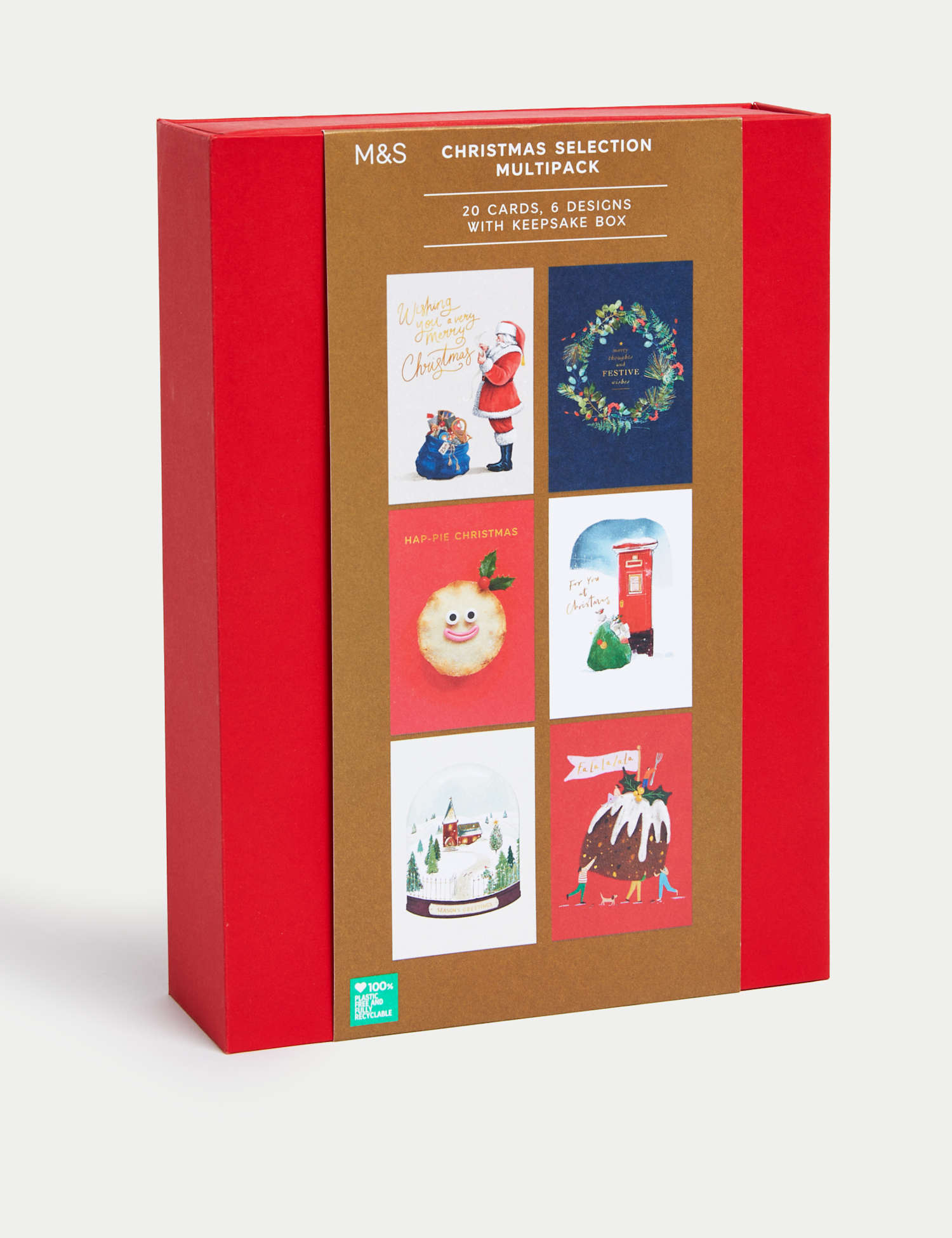 M&S 20 Charity Christmas Cards - Multipack Keepsake Selection Box No Colour