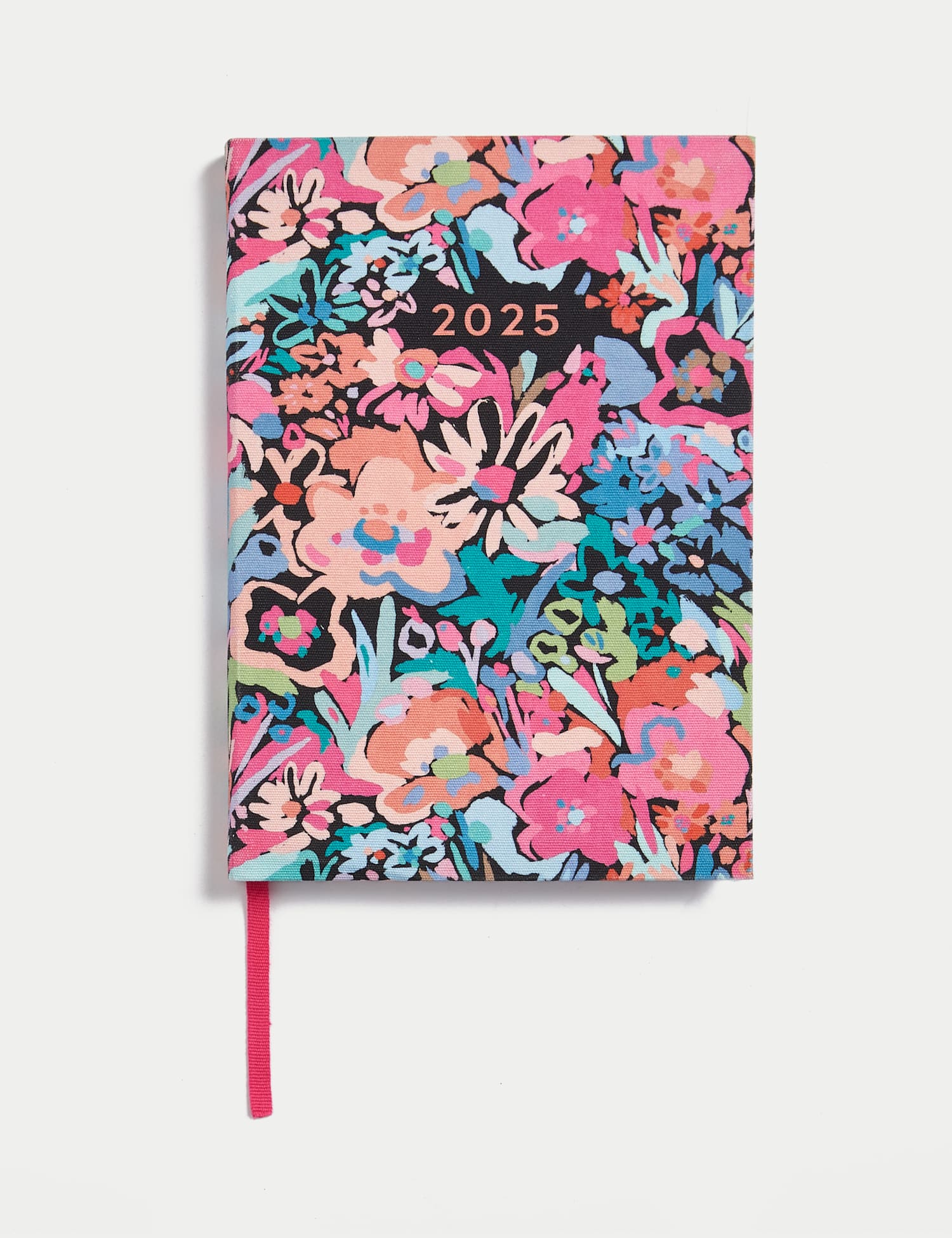M&S 2025 Large A5 Week to View Diary - Vibrant Floral Fabric Cover No Colour