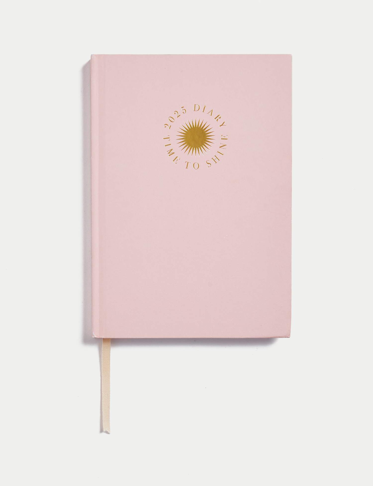 M&S 2025 Large A5 Week to View Diary - Gold Foil Sun Design No Colour