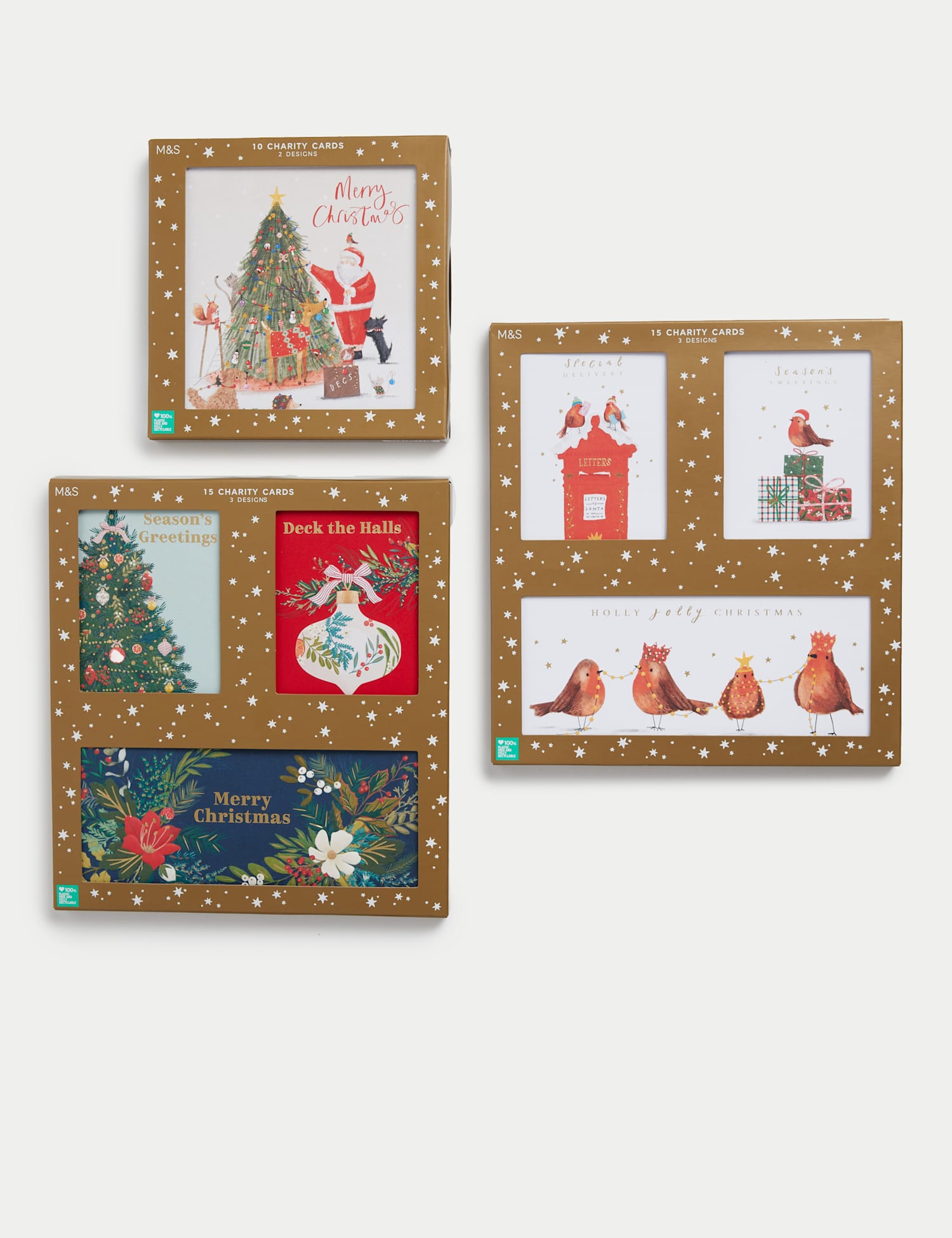 M&S 40 Charity Christmas Cards - Classic Icon Designs No Colour