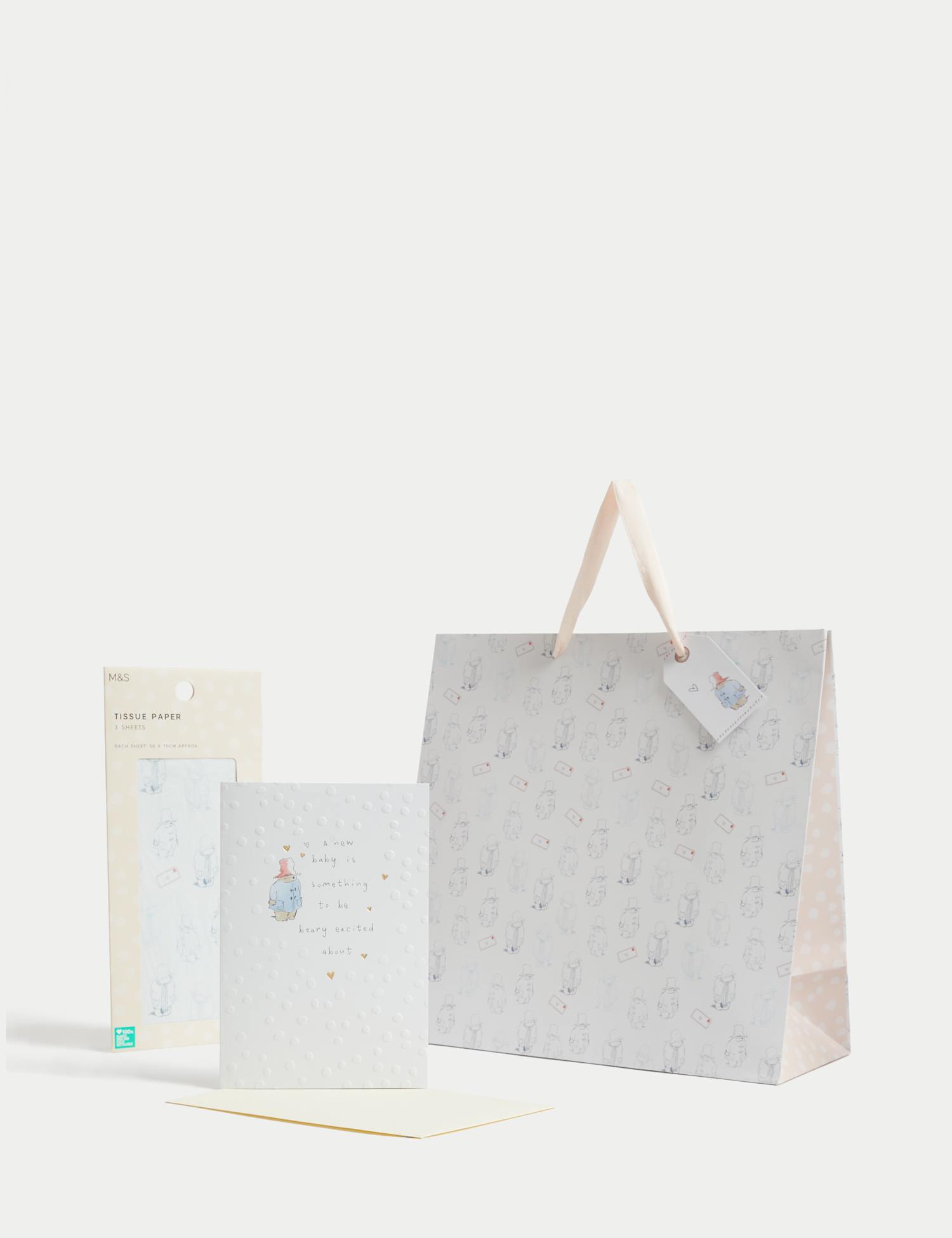 M&S Paddington� Gift Wrap Set With New Baby Card Gift Bag & Tissue No Colour