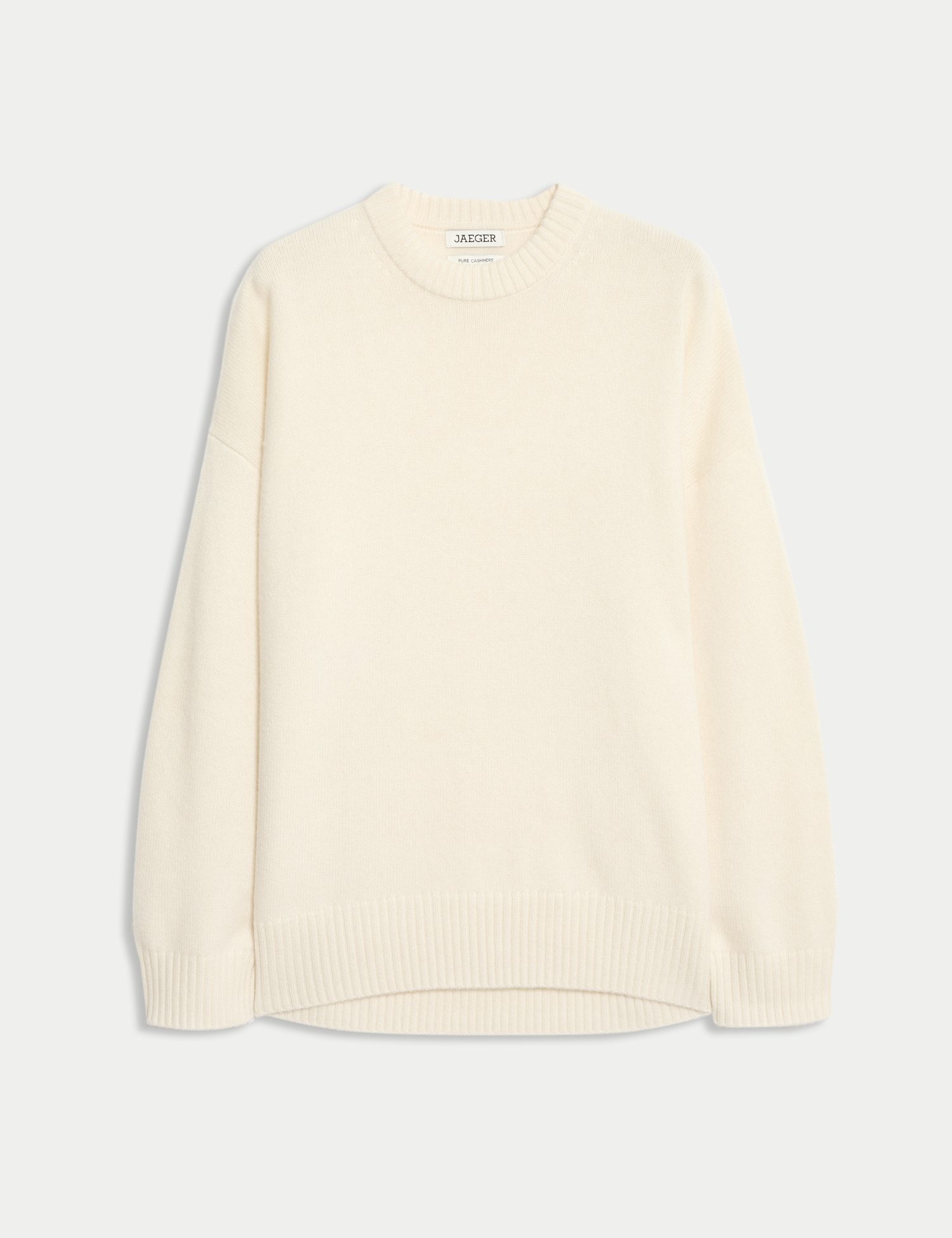 JAEGER Pure Cashmere Crew Neck Jumper Ivory