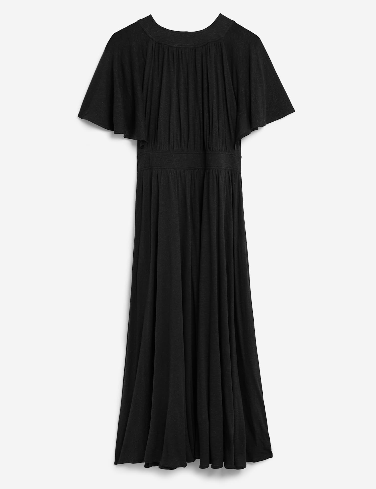 JAEGER Jersey Short Sleeve Midi Shift Dress Black