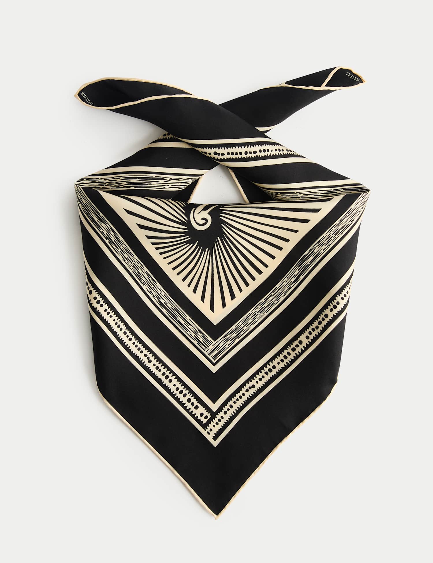 JAEGER Pure Silk Printed Scarf Ivory Mix