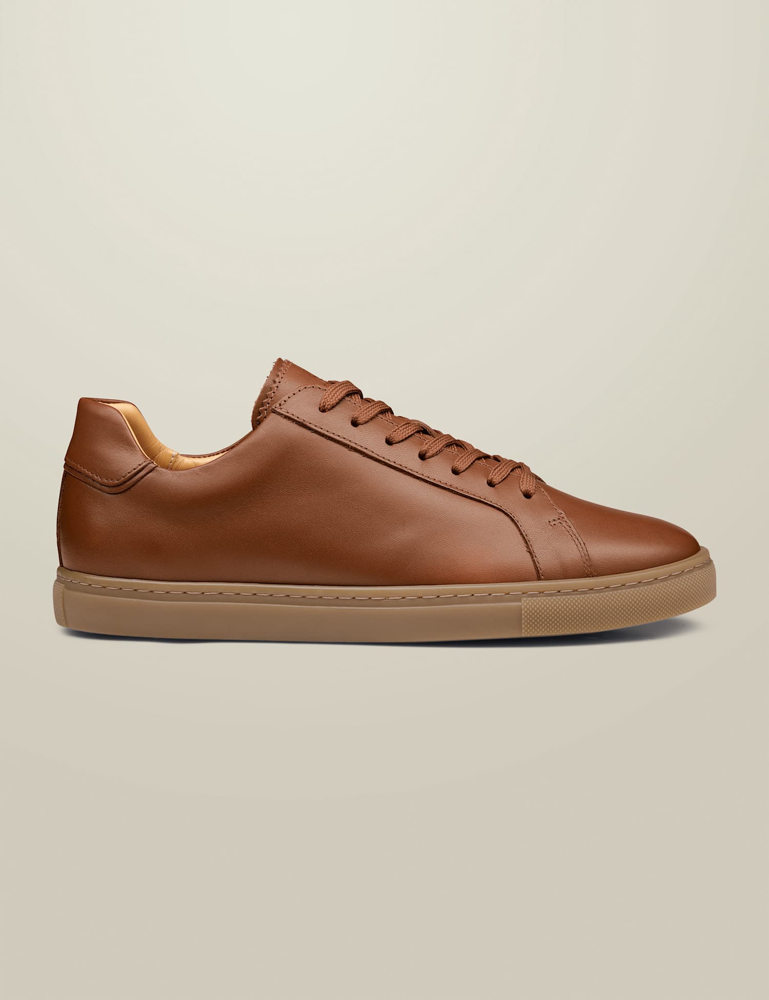 Charles Tyrwhitt Leather Gum Sole Trainers Tan