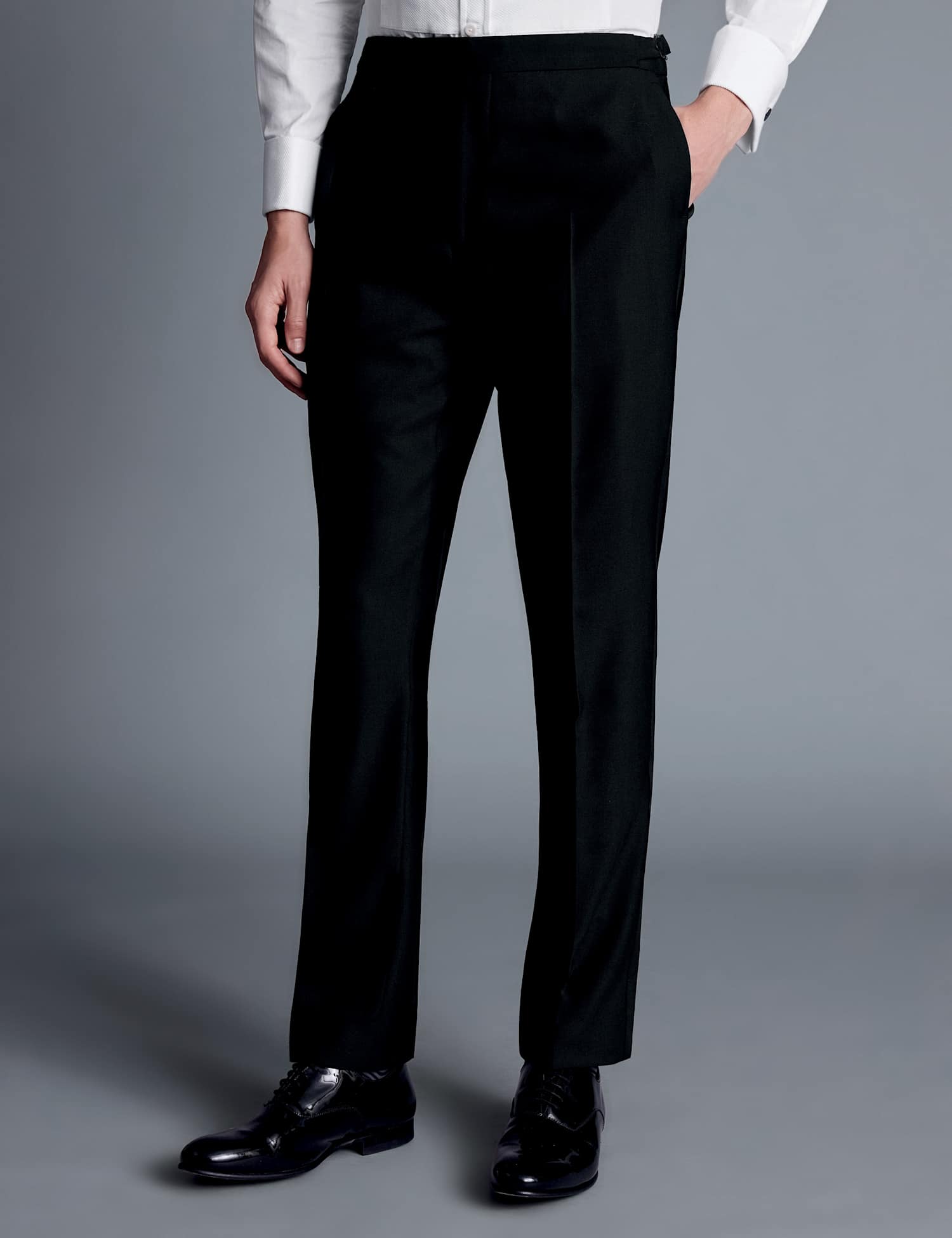Charles Tyrwhitt Regular Fit Pure Wool Suit Trousers Black