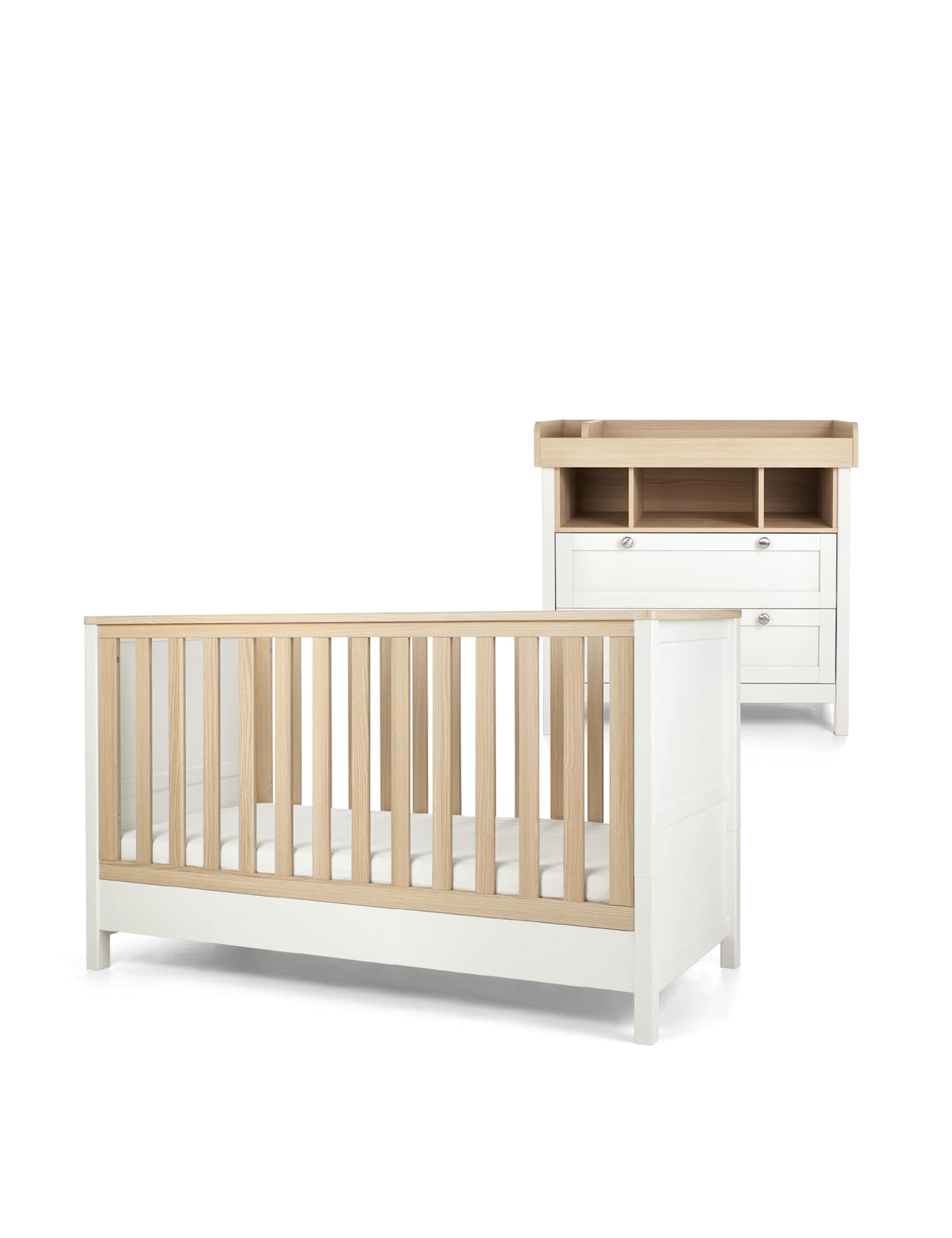 Mamas & Papas Harwell 2 Piece Cotbed Set with Dresser White