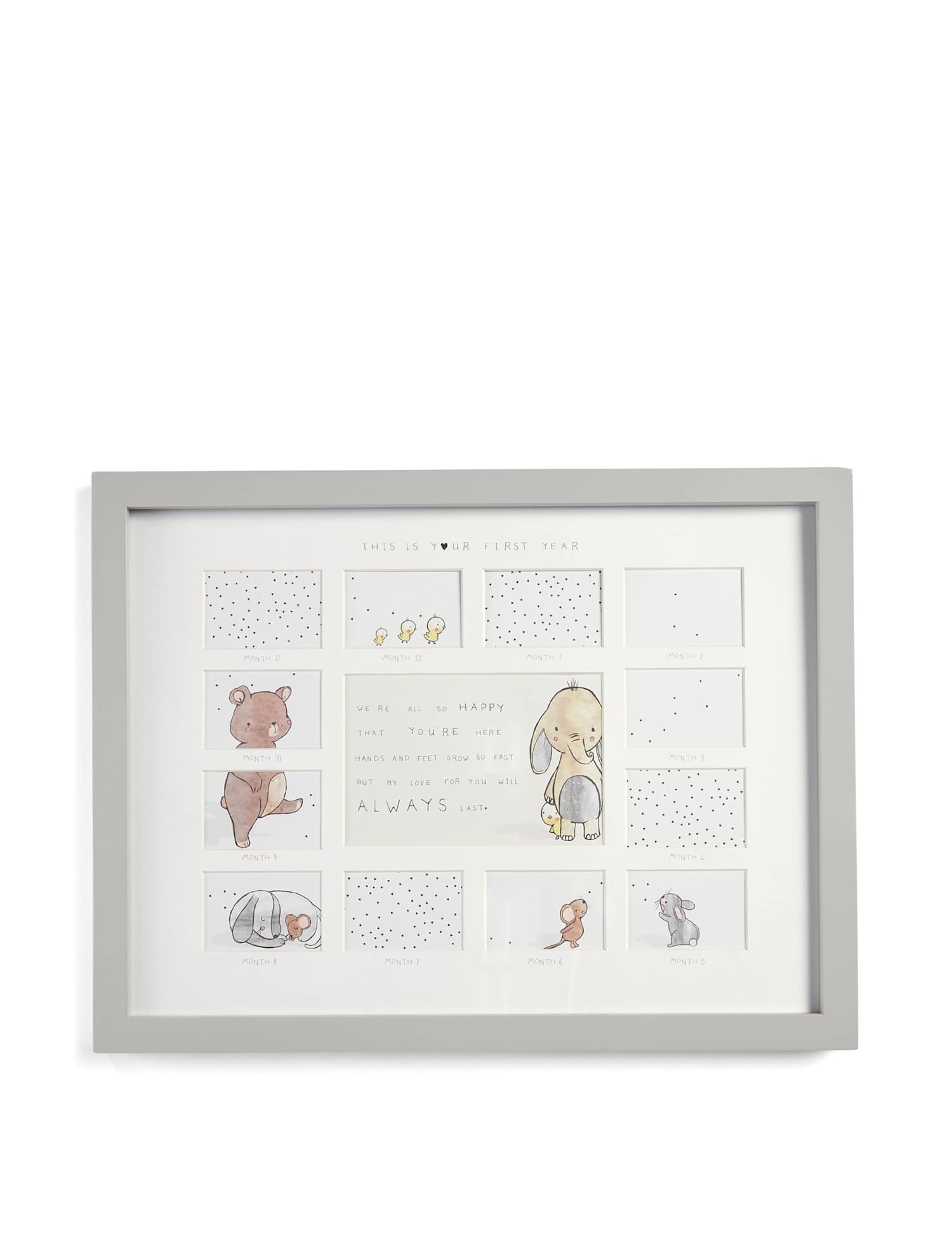 Mamas & Papas Always Love Your First Year Photo Frame Grey