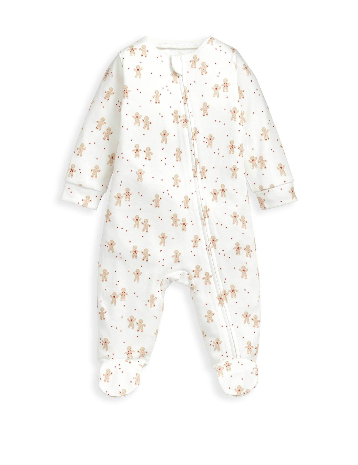 Mamas & Papas Gingerbread Christmas Zip All in One (7lbs- 12 Mths) Cream