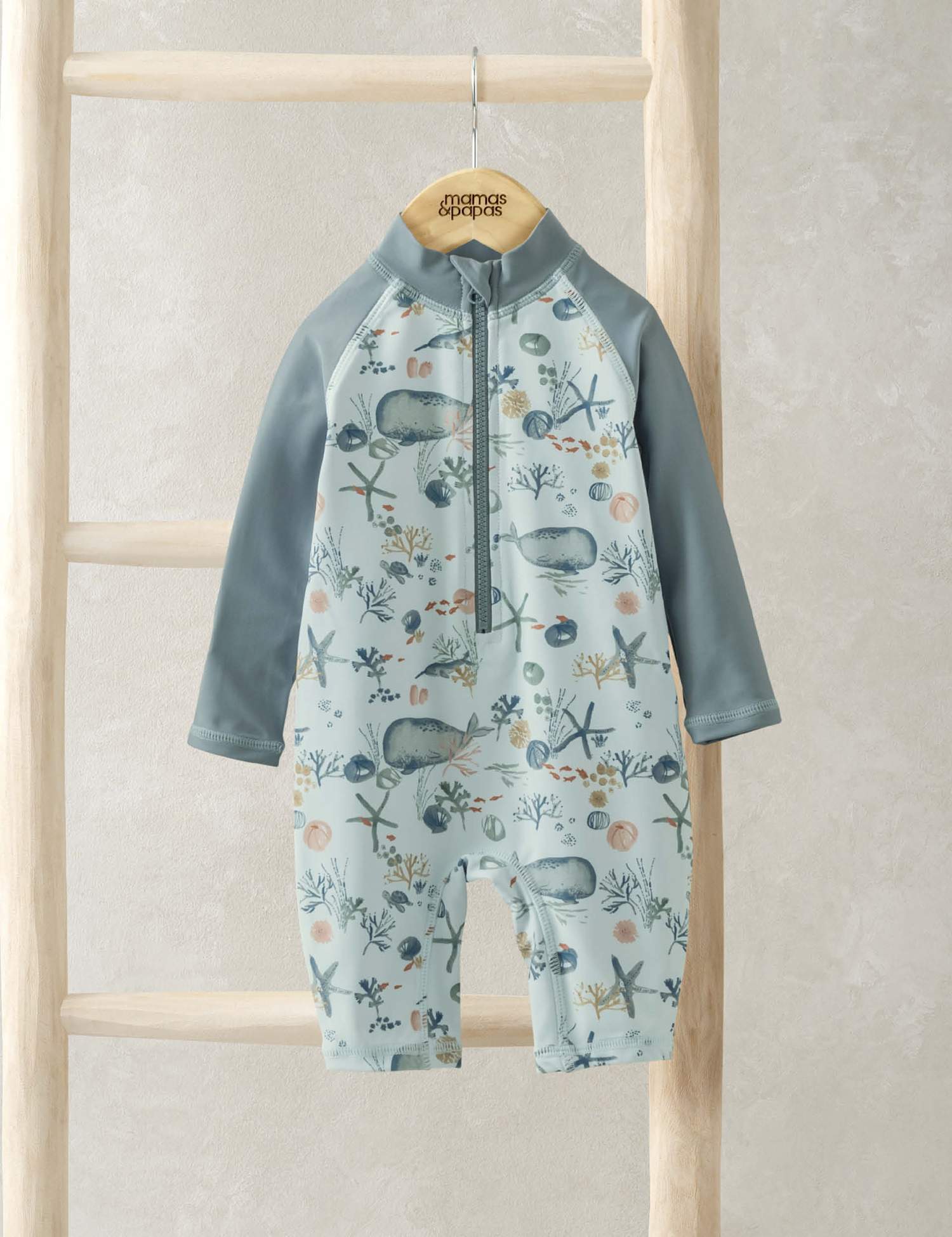 Mamas & Papas Whale Print All In One (0-36 Mths) Multi