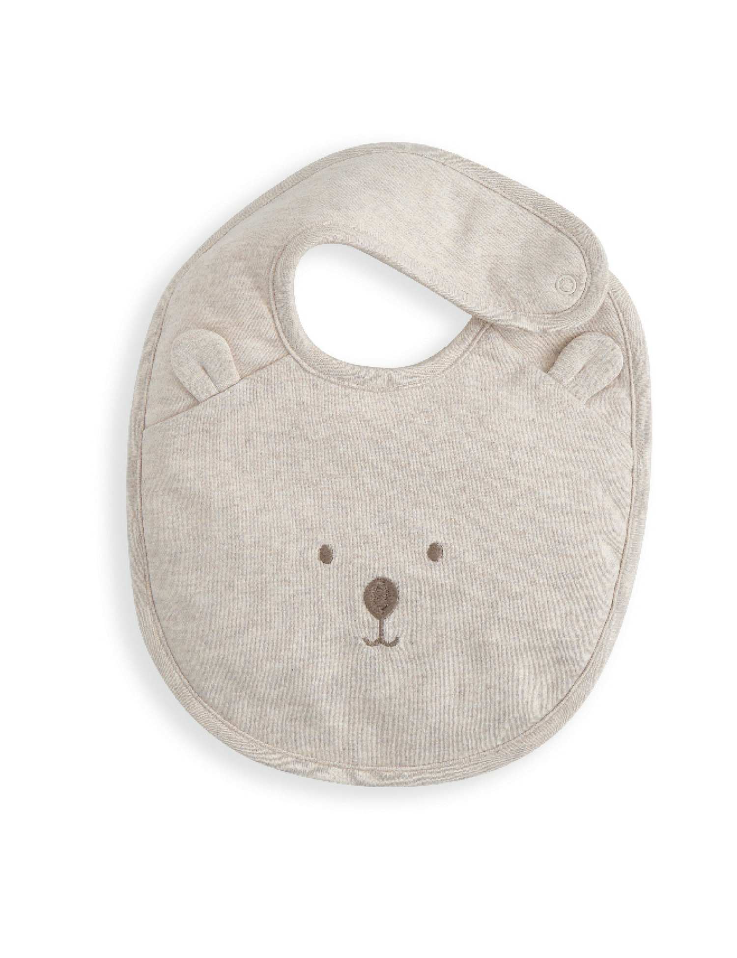 Mamas & Papas Pure Cotton Bear Dribble Bib Beige