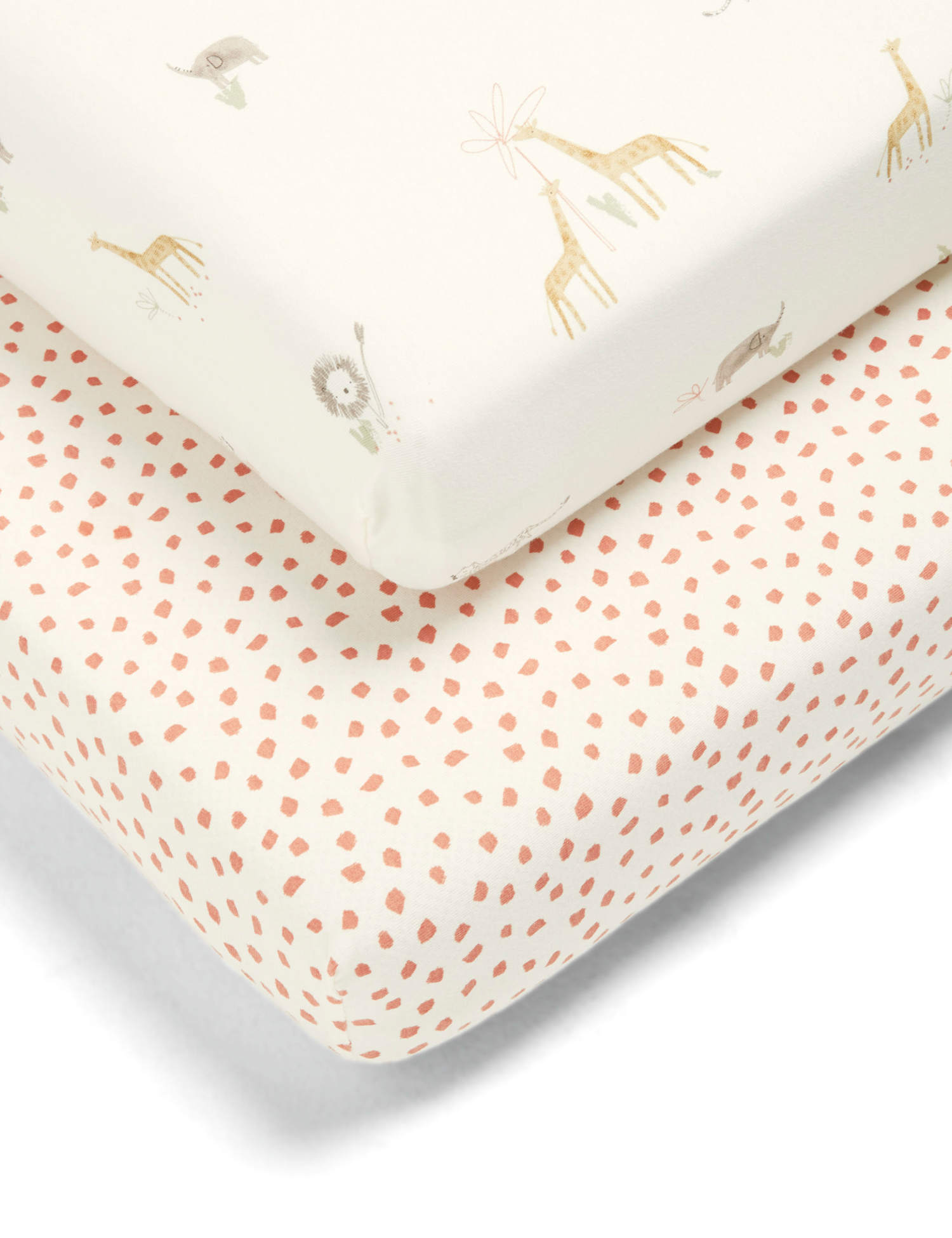 Mamas & Papas 2 Pack Jungle Cotbed Fitted Sheets Multi