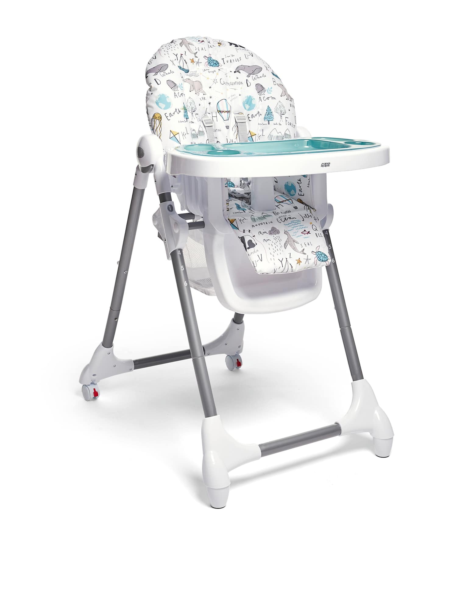 Mamas & Papas Animal Alphabet Snax Highchair White Mix