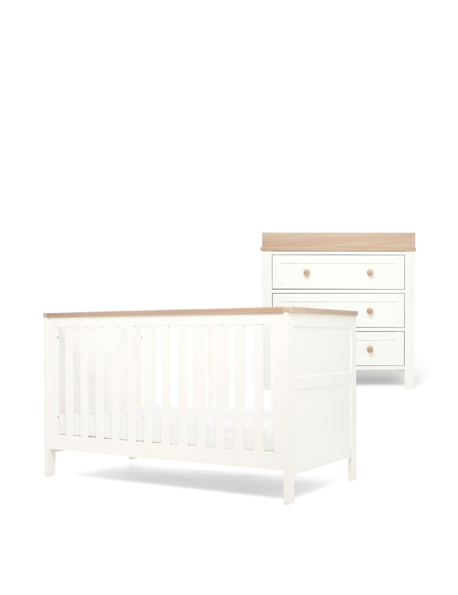 Mamas & Papas Wedmore 2 Piece Cotbed Set with Dresser White