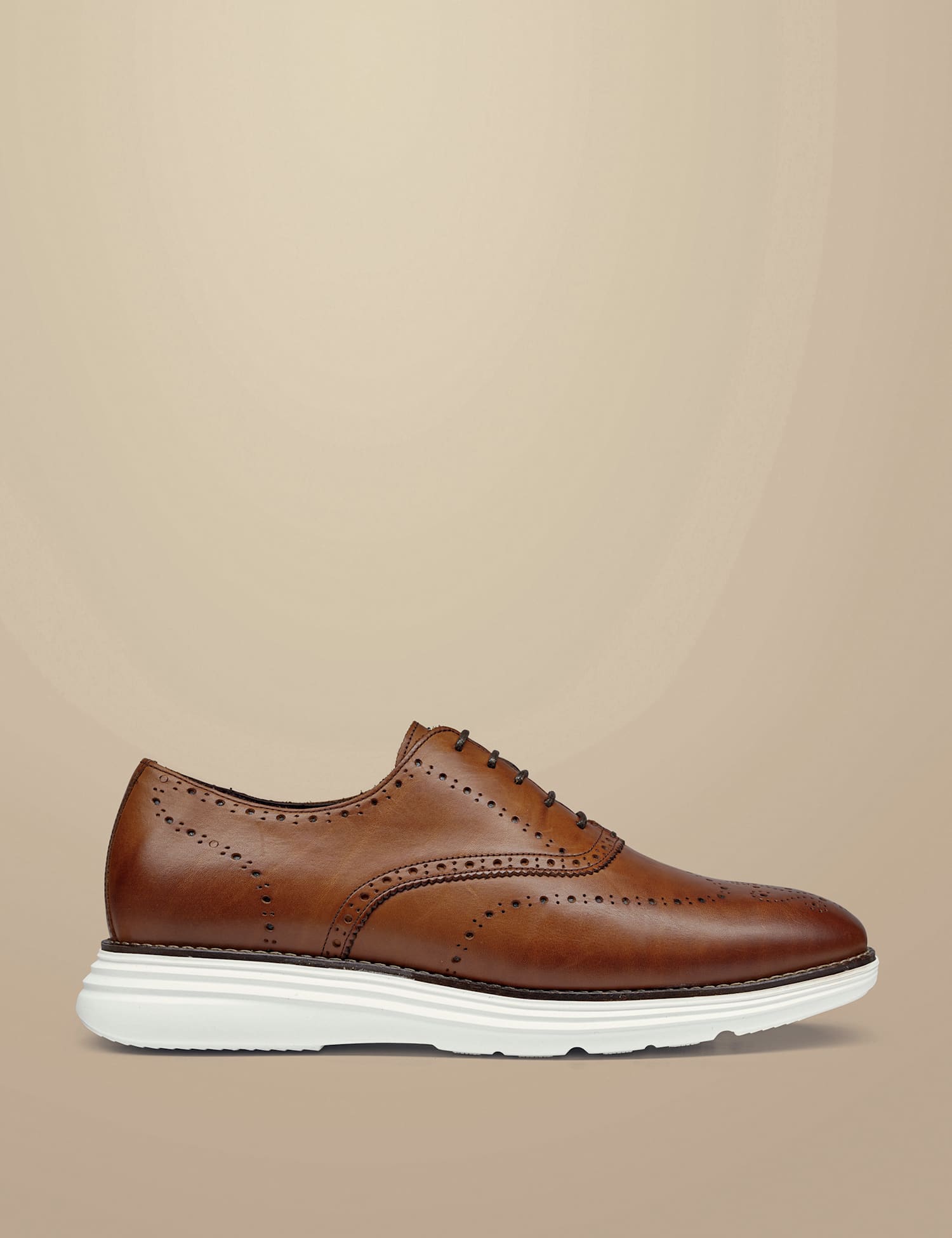 Charles Tyrwhitt Leather Lace Up Trainers Brown