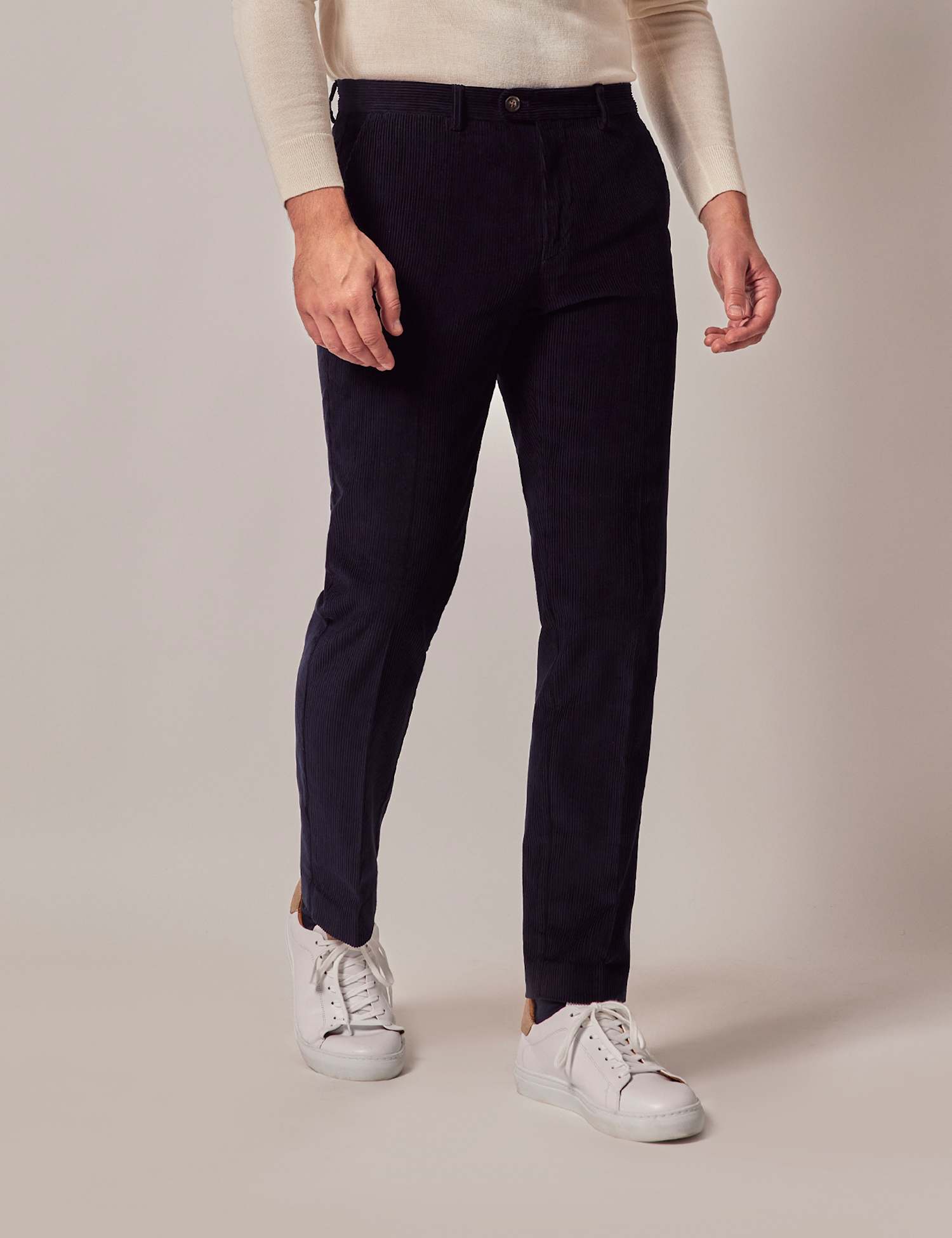 Hawes & Curtis Regular Fit Corduroy Chinos Navy