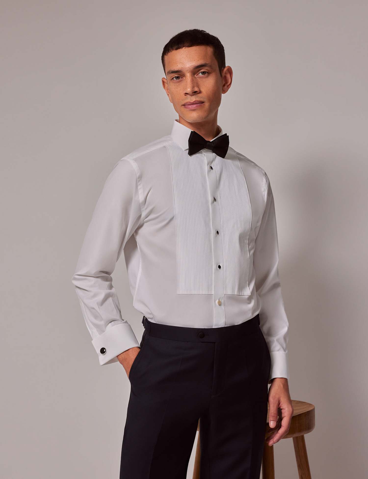 Hawes & Curtis Extra Slim Fit Easy Iron Pure Cotton Dinner Shirt White