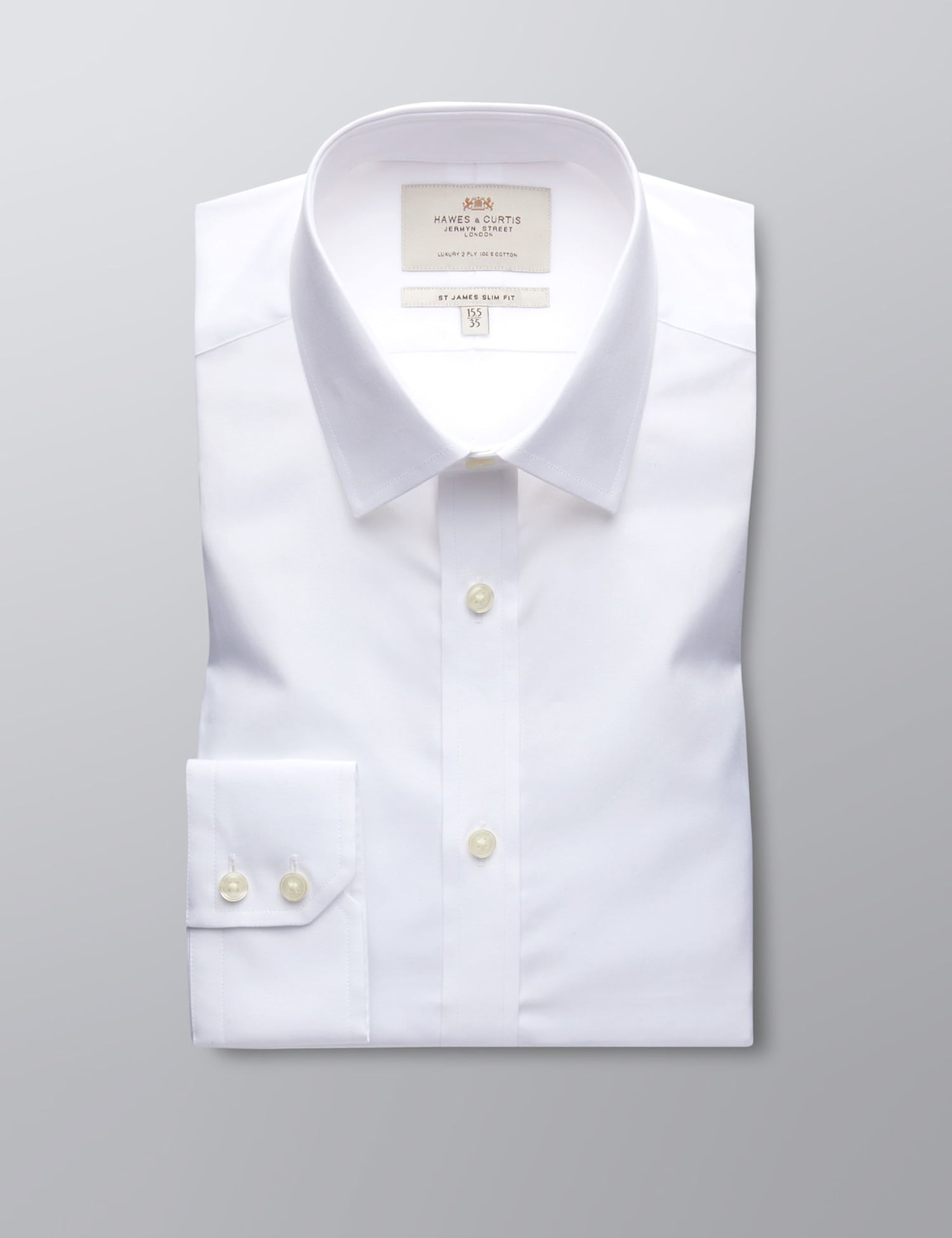 Hawes & Curtis Slim Fit Easy Iron Pure Cotton Shirt White