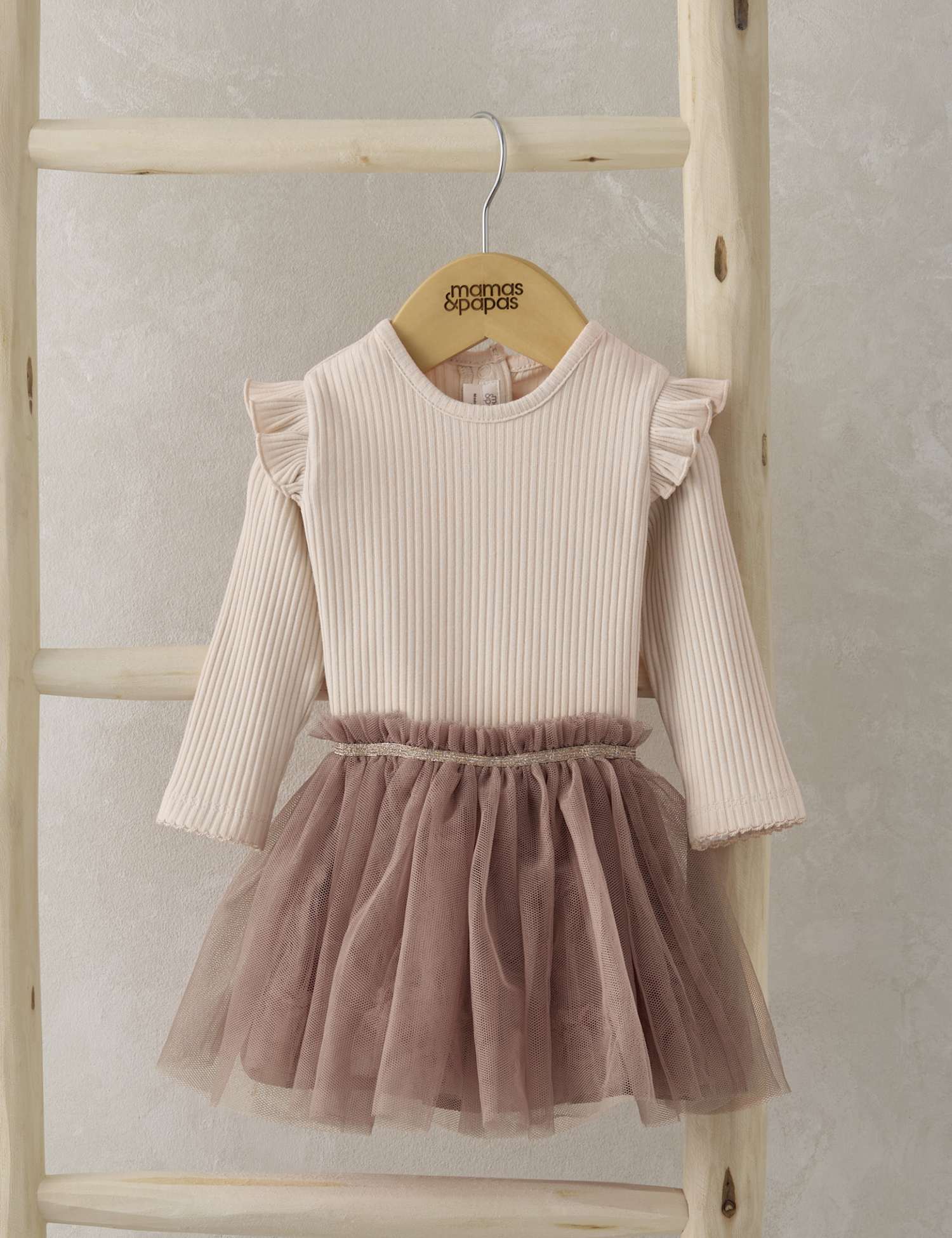 Mamas & Papas 2pc Mesh Tutu & Cotton Rich Bodysuit Outfit (0-3 Yrs) Pink
