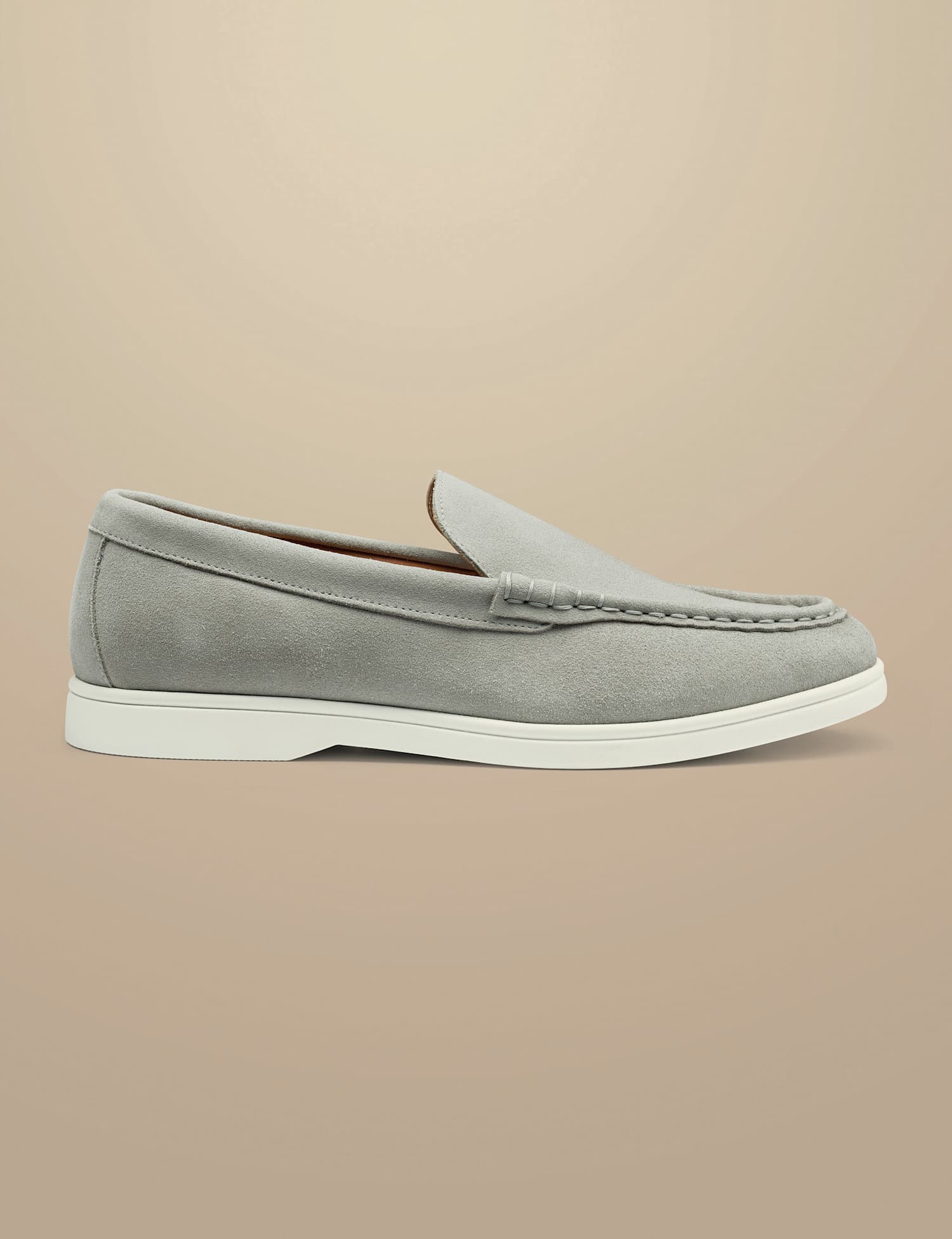 Charles Tyrwhitt Suede Slip On Shoes Light Grey