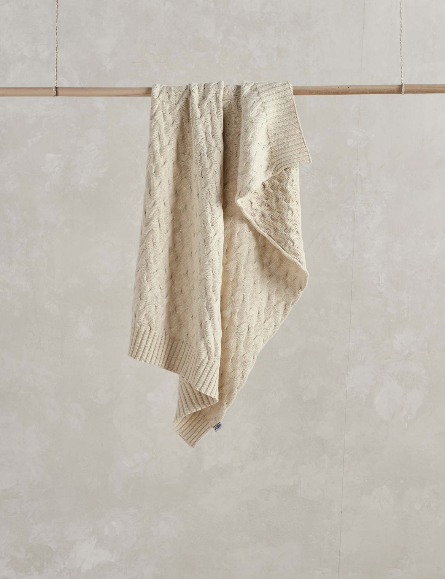 Mamas & Papas Pure Cotton Cable Knit Shawl Cream
