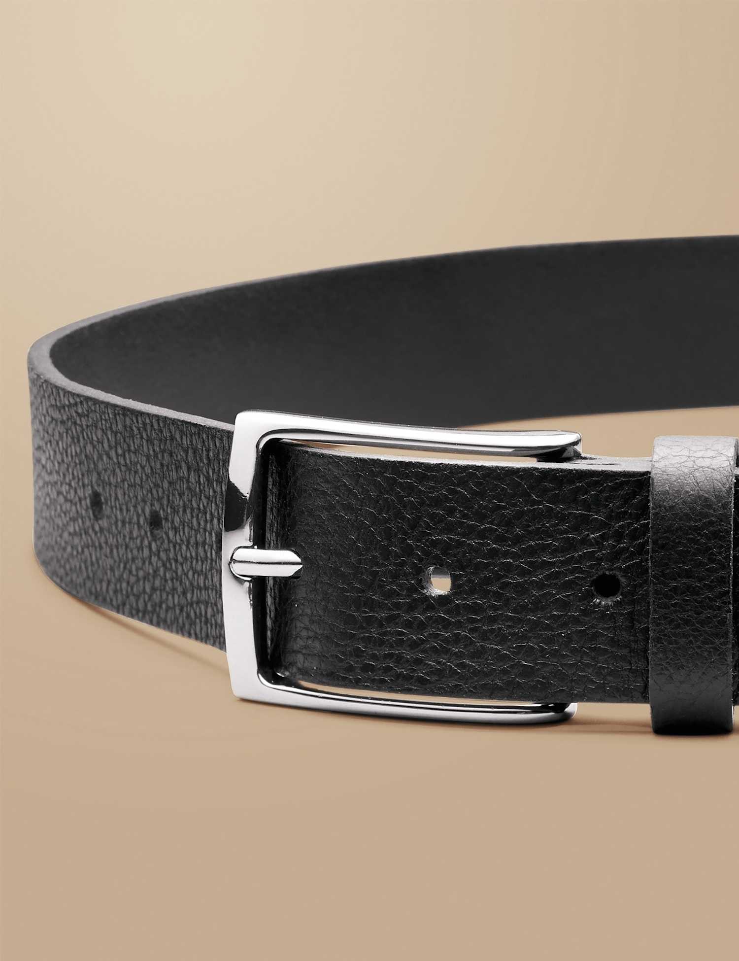 Charles Tyrwhitt Leather Textured Belt Black