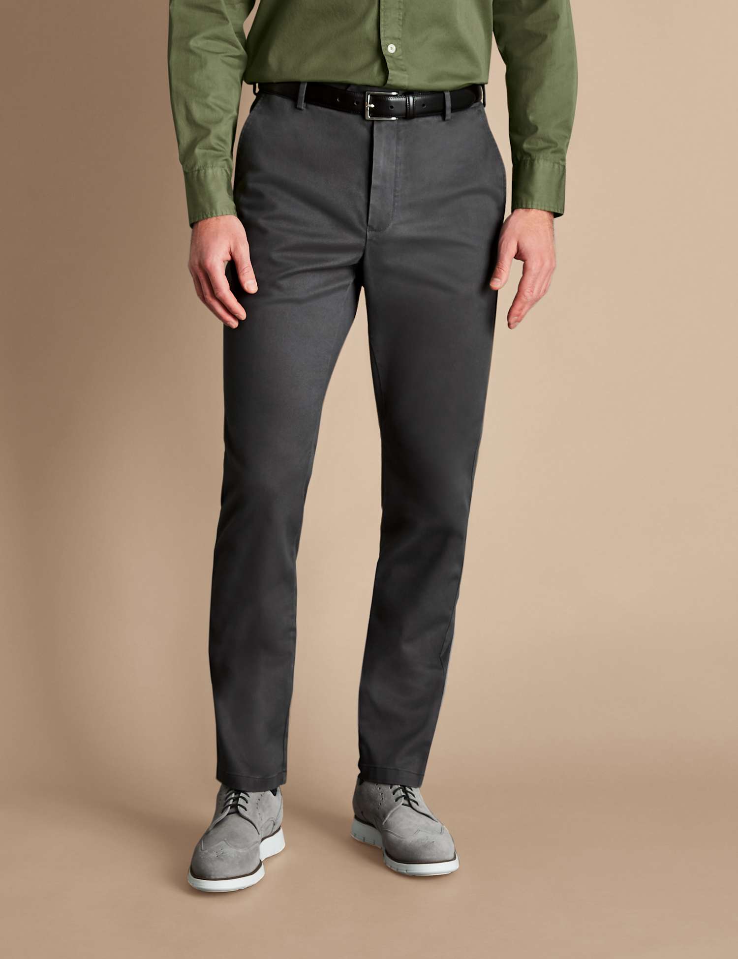 Charles Tyrwhitt Slim Fit Chinos Dark Grey