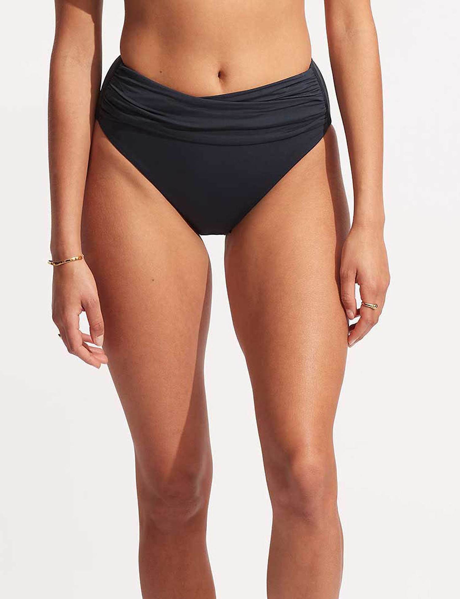 Seafolly Collective High Waisted High Leg Bikini Bottoms Navy