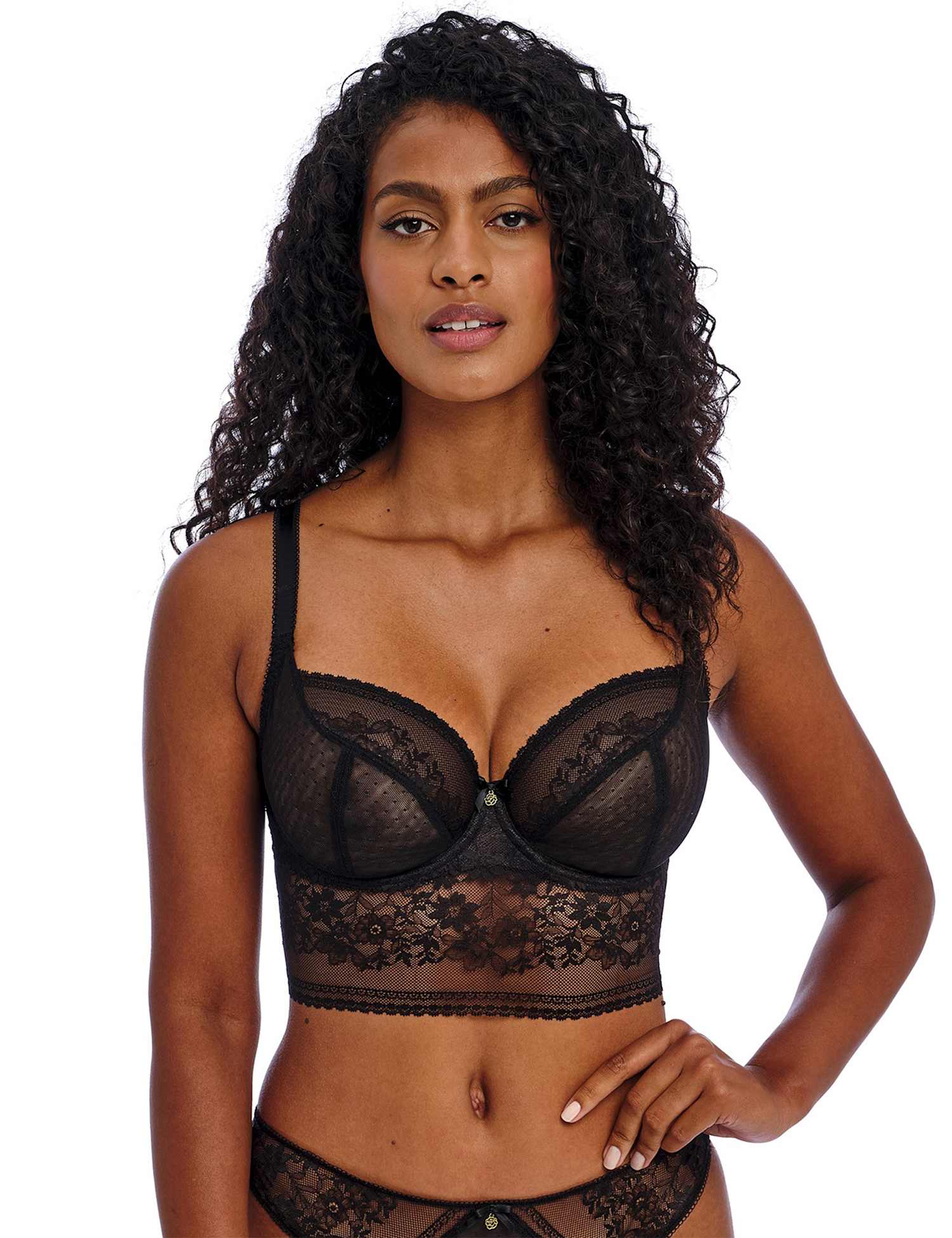 Freya Sydnie Wired Longline Bra (D-FF) Black