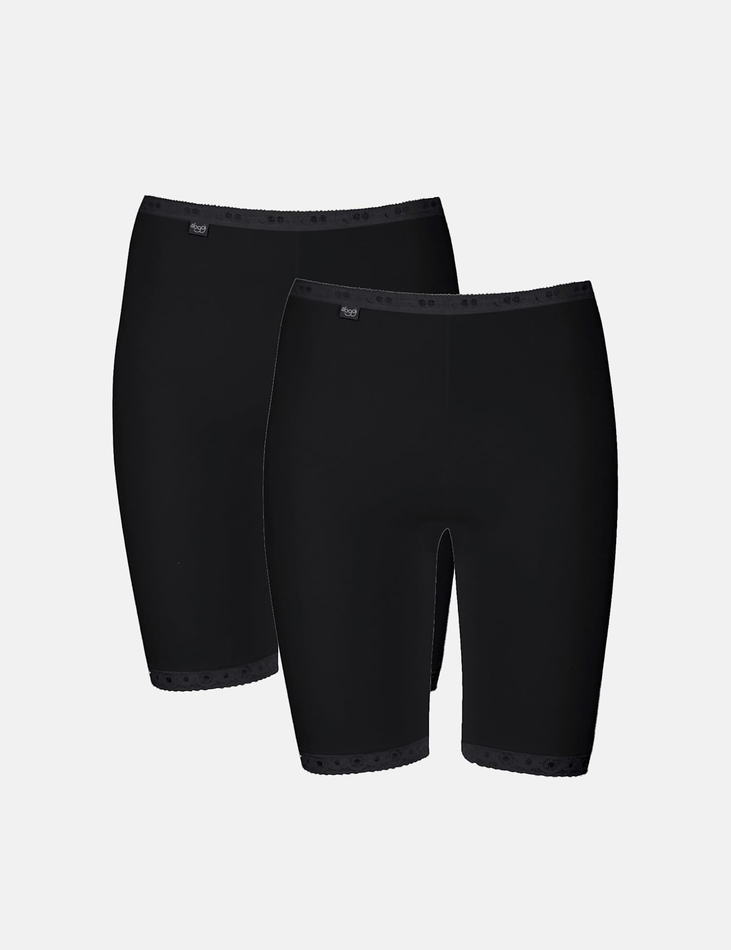 Sloggi 2 Pack Basic+ Long High Rise Shorts Black