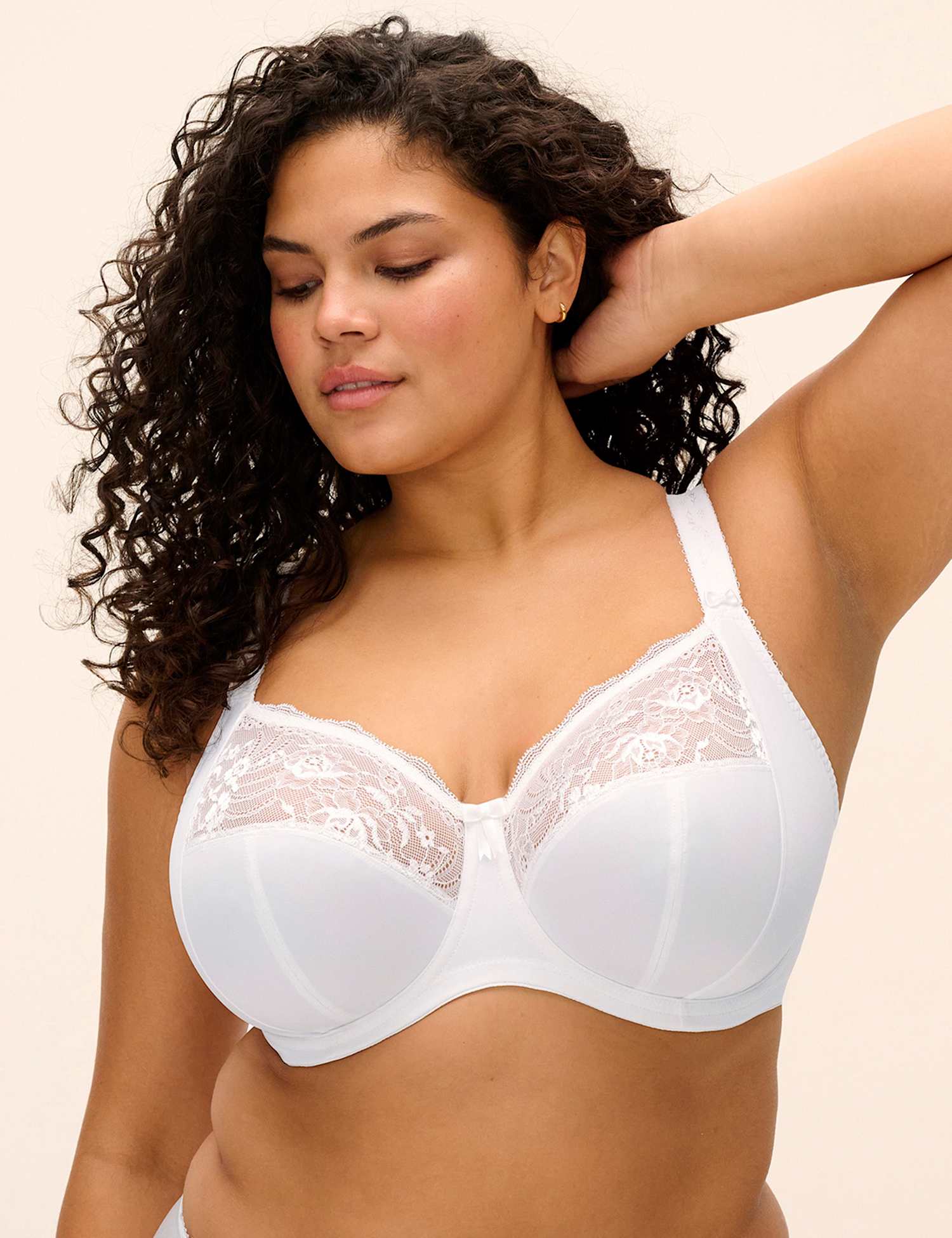 Elomi Morgan Lace Wired Side Support Bra DD-K White