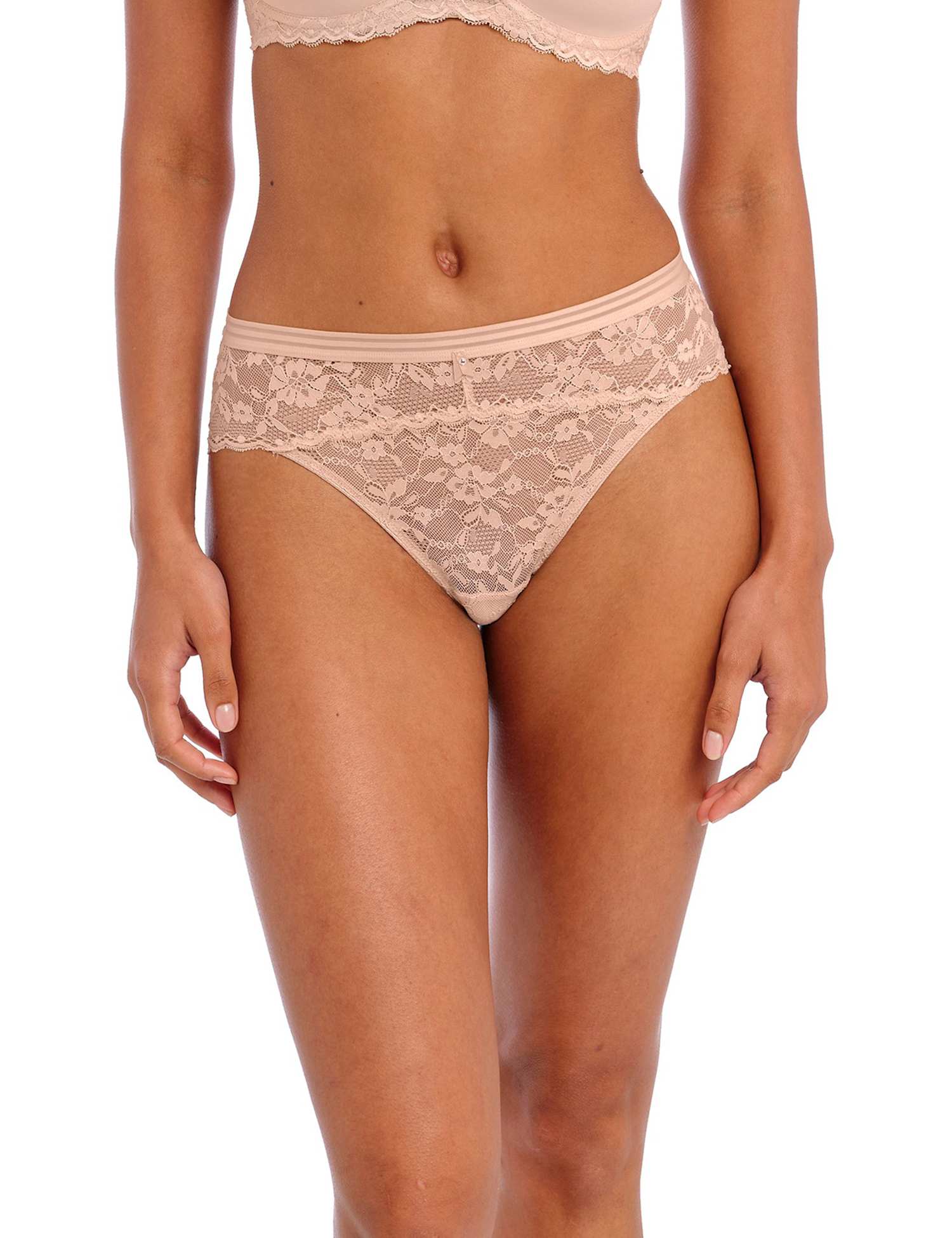 Freya Offbeat Floral Lace Bikini Knickers Beige