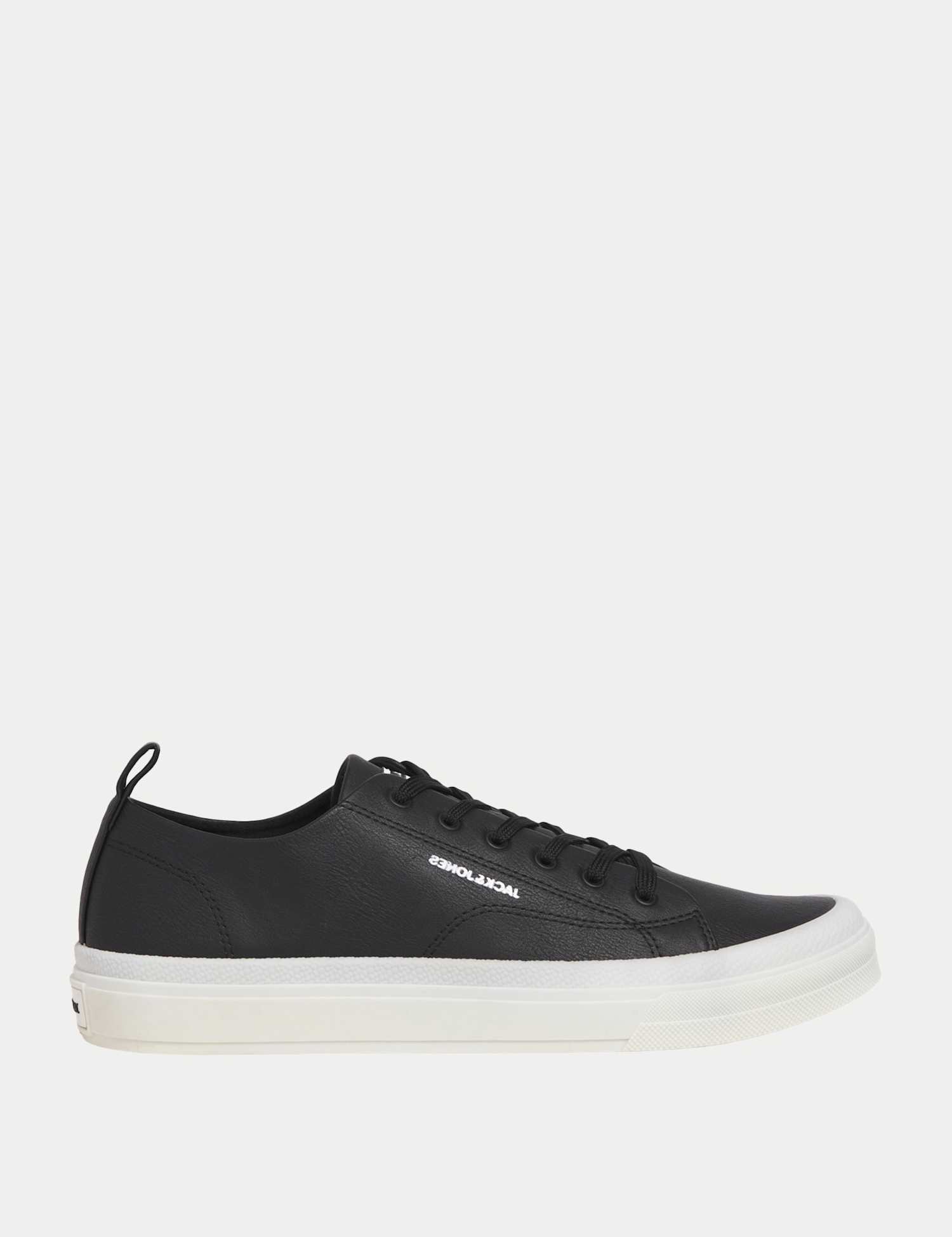 JACK & JONES Faux Leather Lace Up Trainers Black