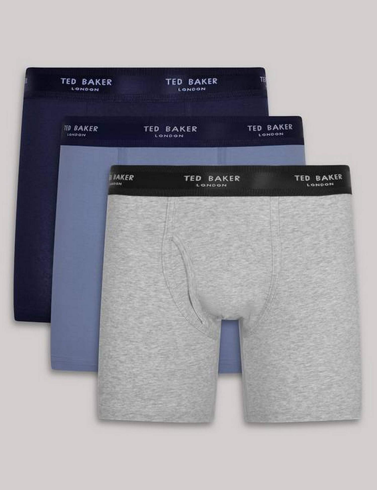 Ted Baker 3 Pack Longer Length Cotton Rich Trunks Multi