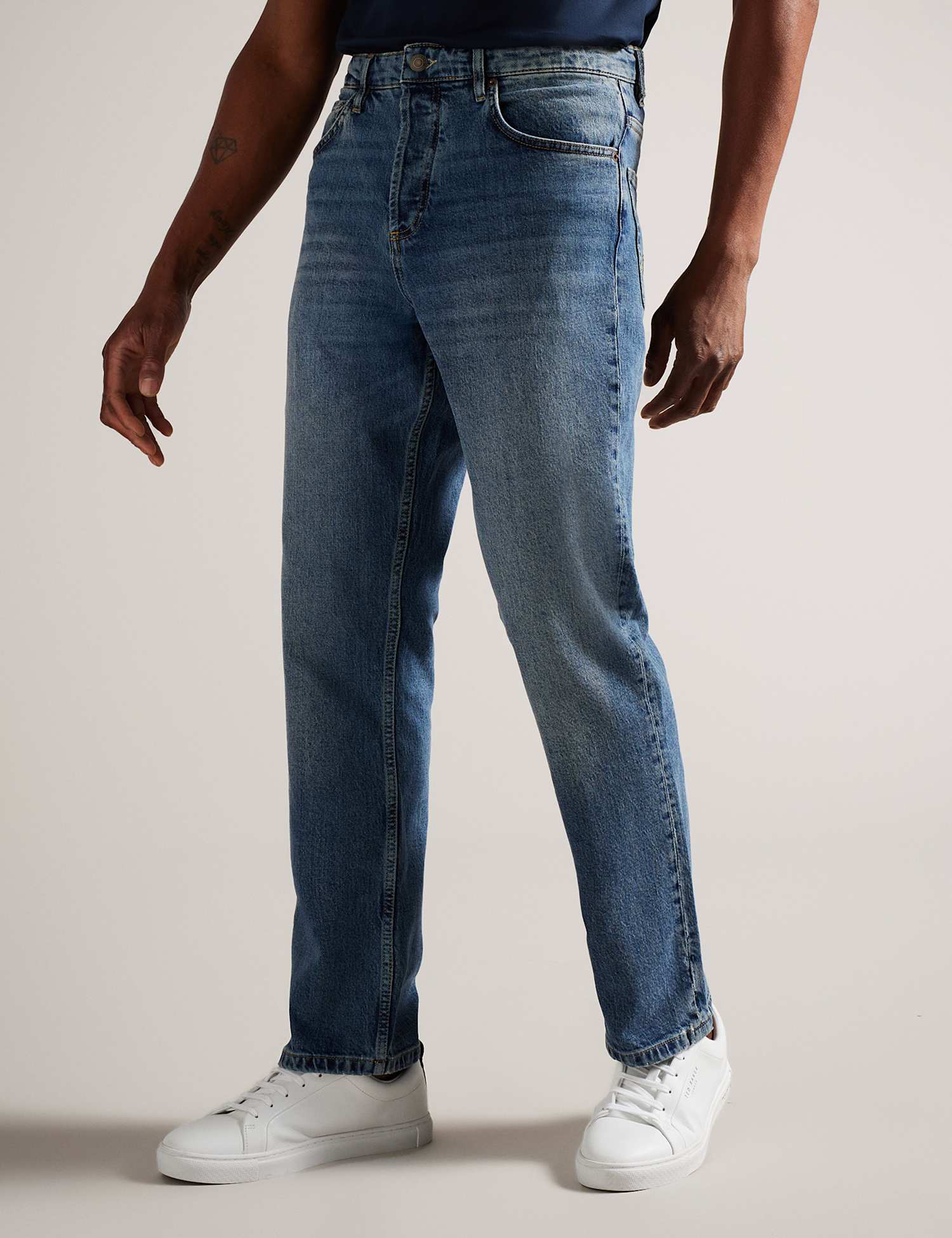 Ted Baker Slim Fit 5 Pocket Stretch Jeans Medium Indigo